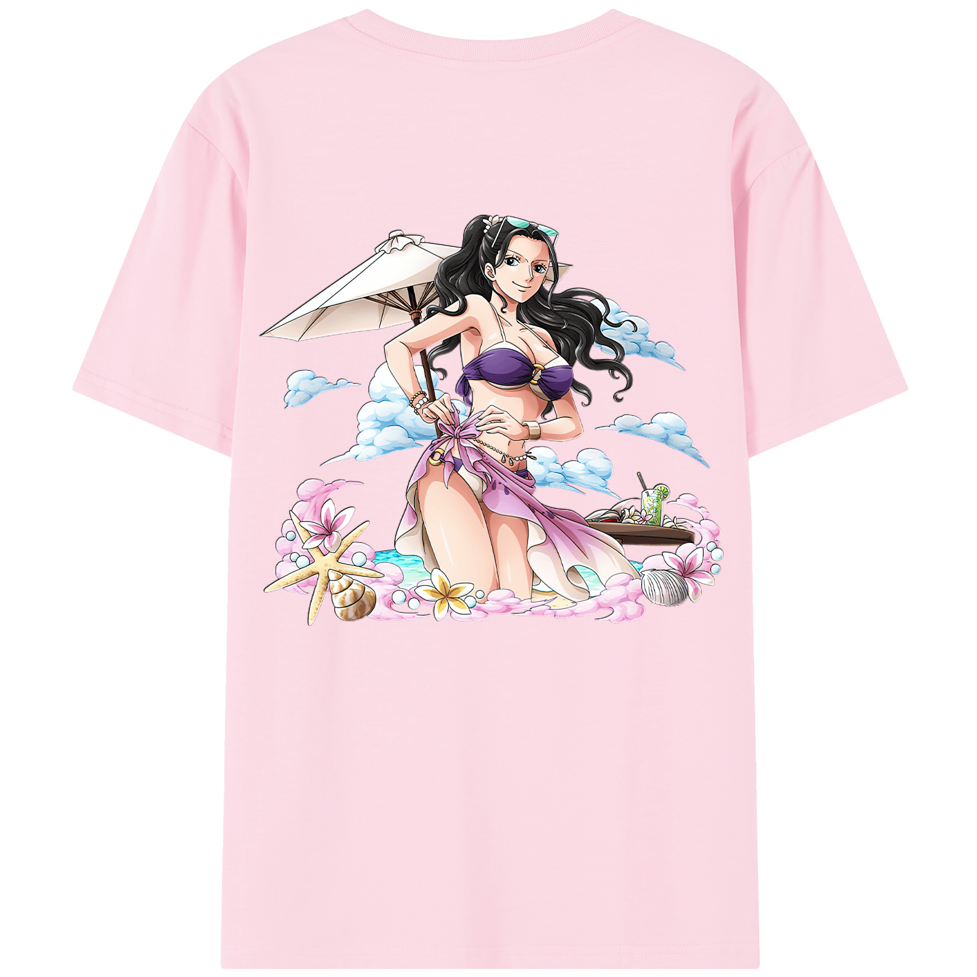 ワンピース ニコ・ロビン ONE PIECE Nico Robin 綿100％半袖Tシャツ（背面プリント）