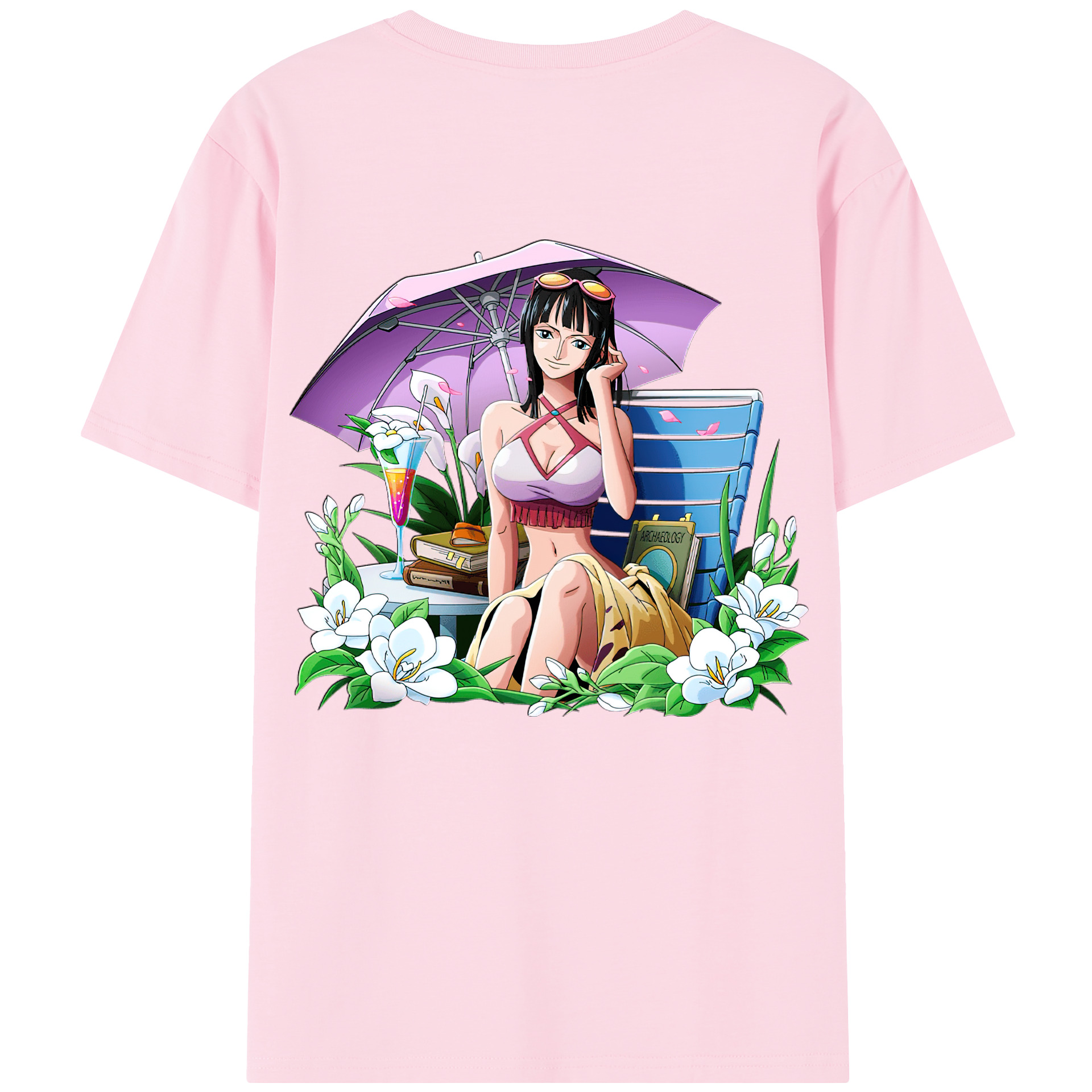 ワンピース ニコ・ロビン ONE PIECE Nico Robin 綿100％半袖Tシャツ（背面プリント）
