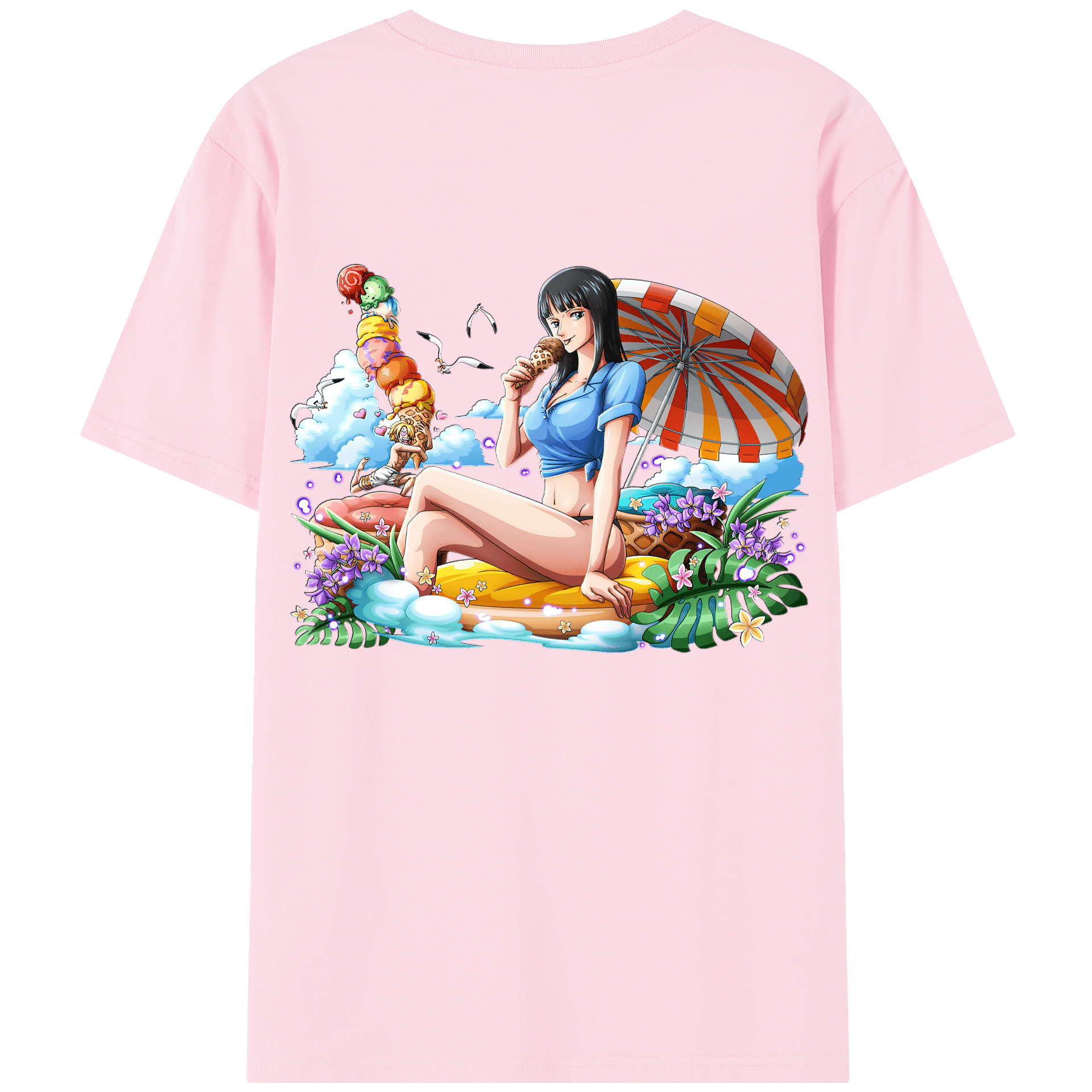 （画像用） ワンピース ニコ・ロビン ONE PIECE Nico Robin 綿100％半袖Tシャツ（背面プリント）