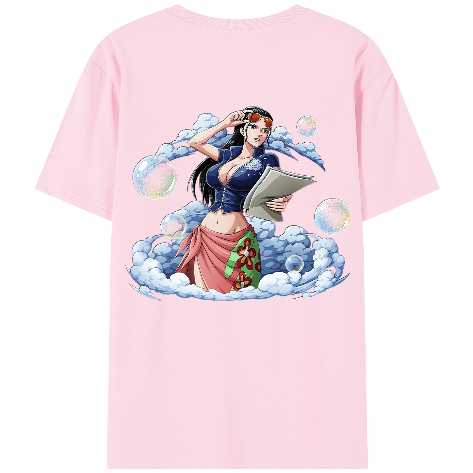 ワンピース ニコ・ロビン ONE PIECE Nico Robin 綿100％半袖Tシャツ（背面プリント）