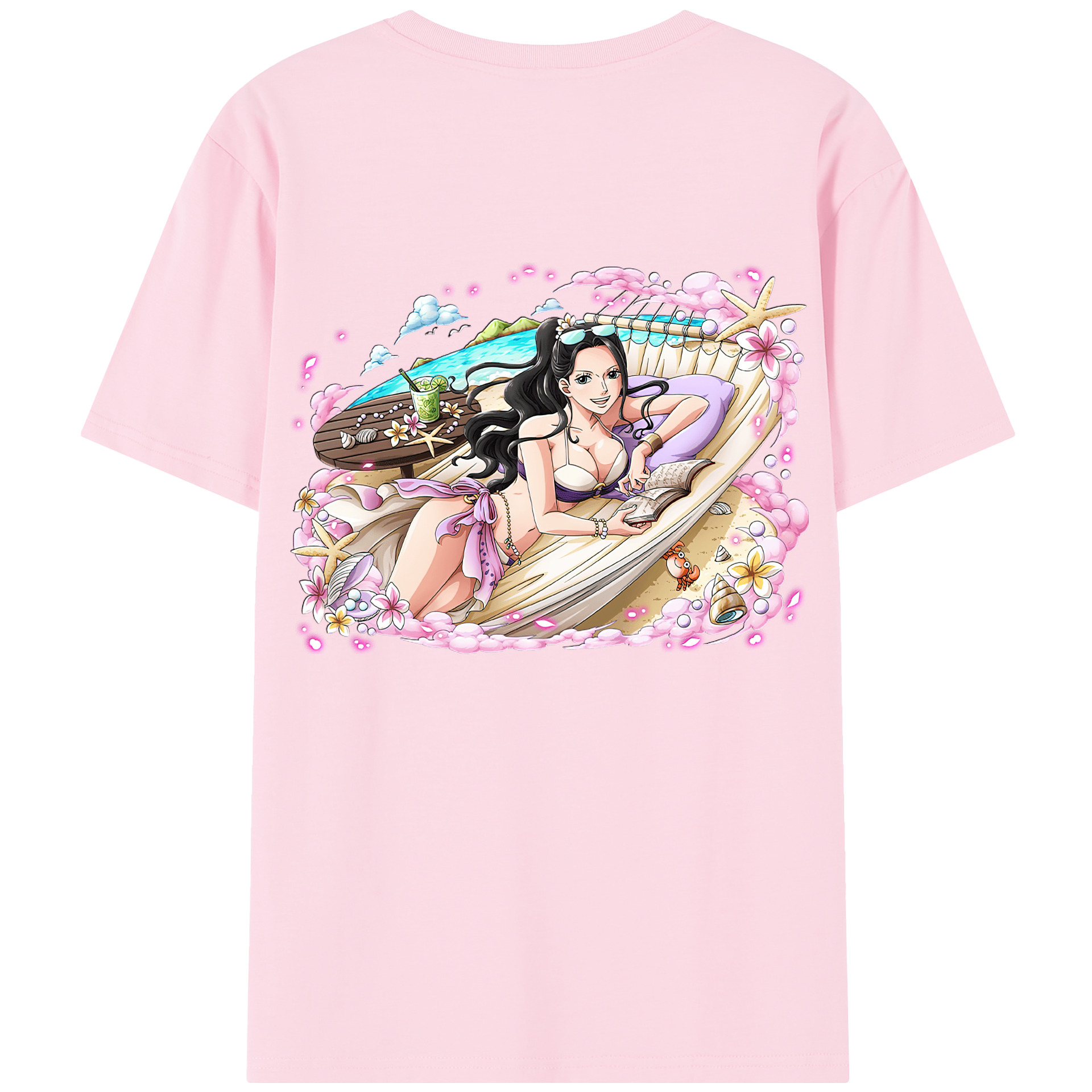 ワンピース ニコ・ロビン ONE PIECE Nico Robin 綿100％半袖Tシャツ（背面プリント）