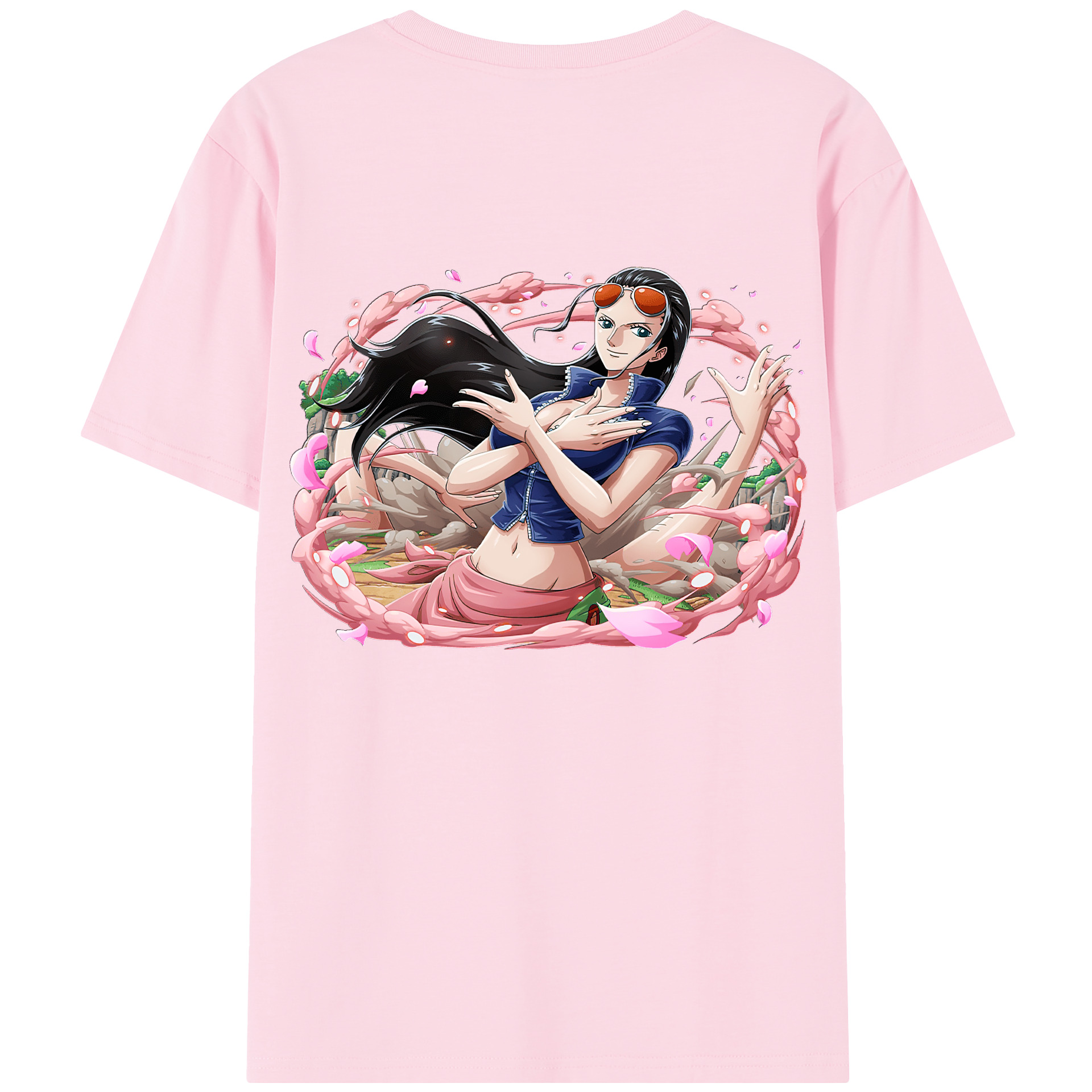 ワンピース ニコ・ロビン ONE PIECE Nico Robin 綿100％半袖Tシャツ（背面プリント）