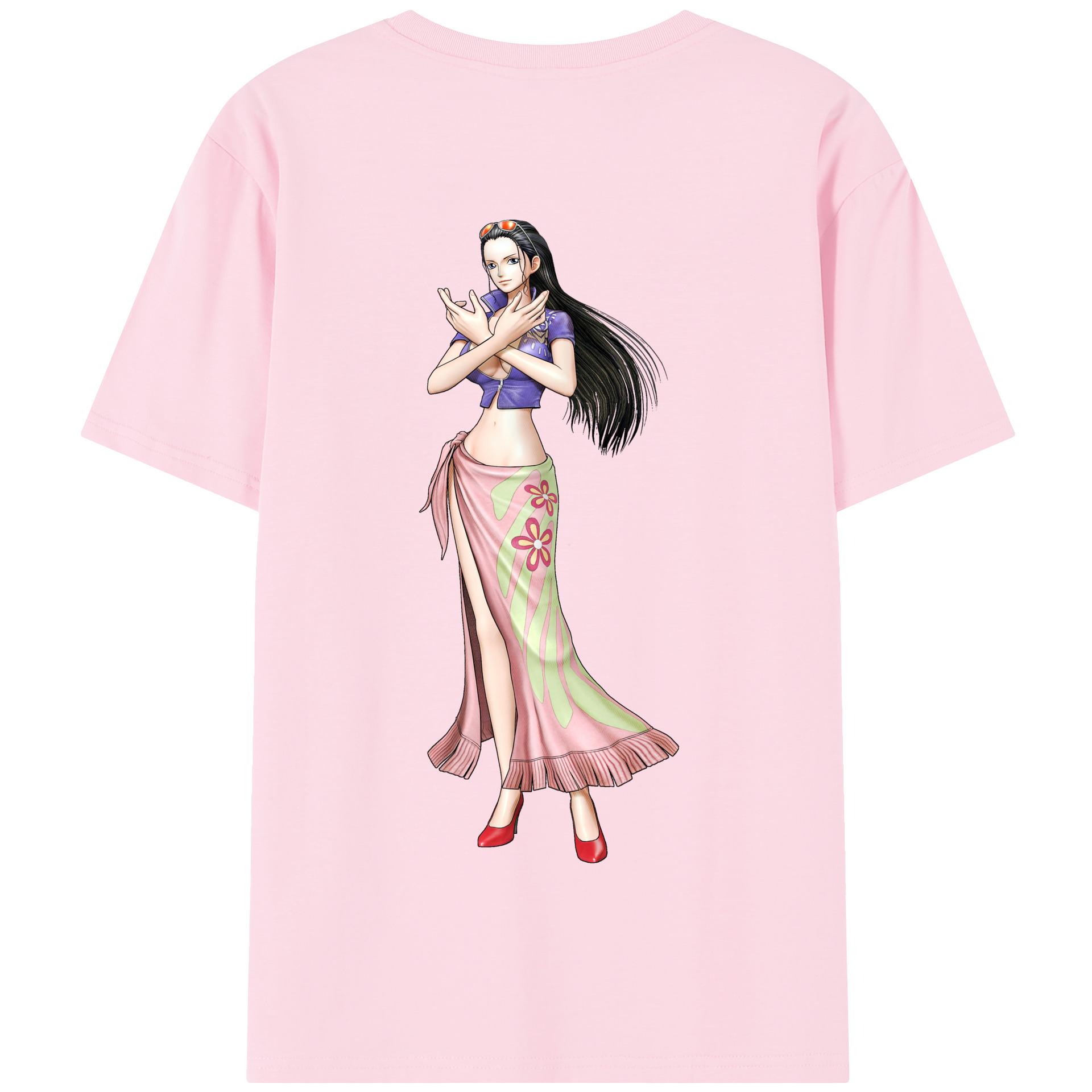 ワンピース ニコ・ロビン ONE PIECE Nico Robin 綿100％半袖Tシャツ（背面プリント）
