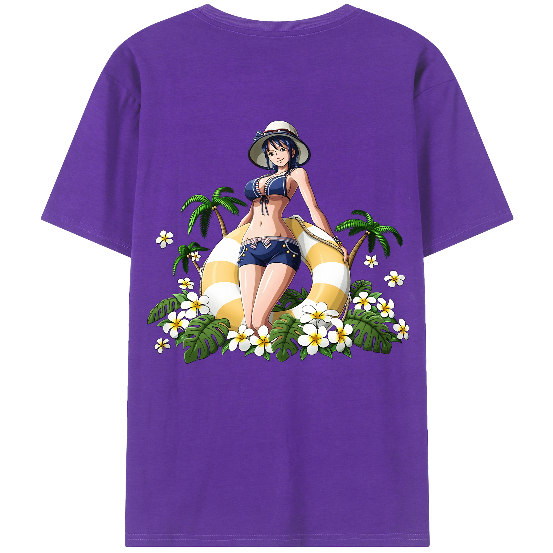 ワンピース ニコ・ロビン ONE PIECE Nico Robin 綿100％半袖Tシャツ（背面プリント）