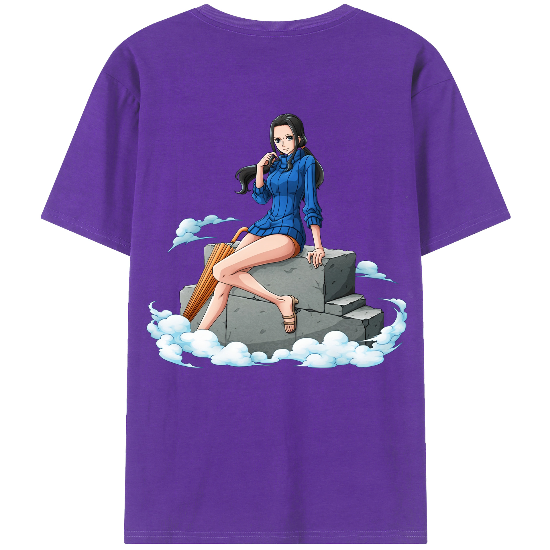 ワンピース ニコ・ロビン ONE PIECE Nico Robin 綿100％半袖Tシャツ（背面プリント）