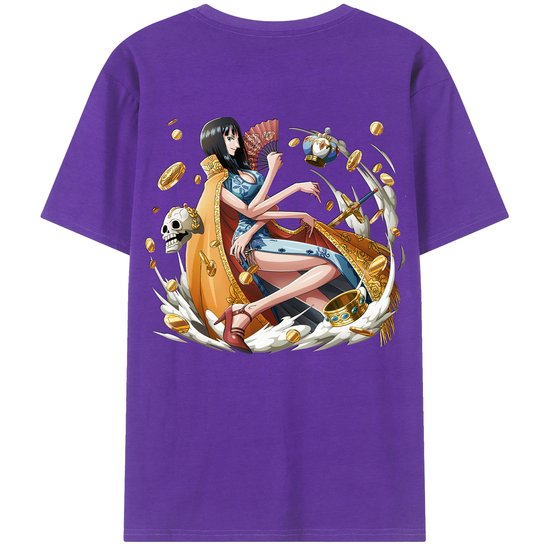 ワンピース ニコ・ロビン ONE PIECE Nico Robin 綿100％半袖Tシャツ（背面プリント）