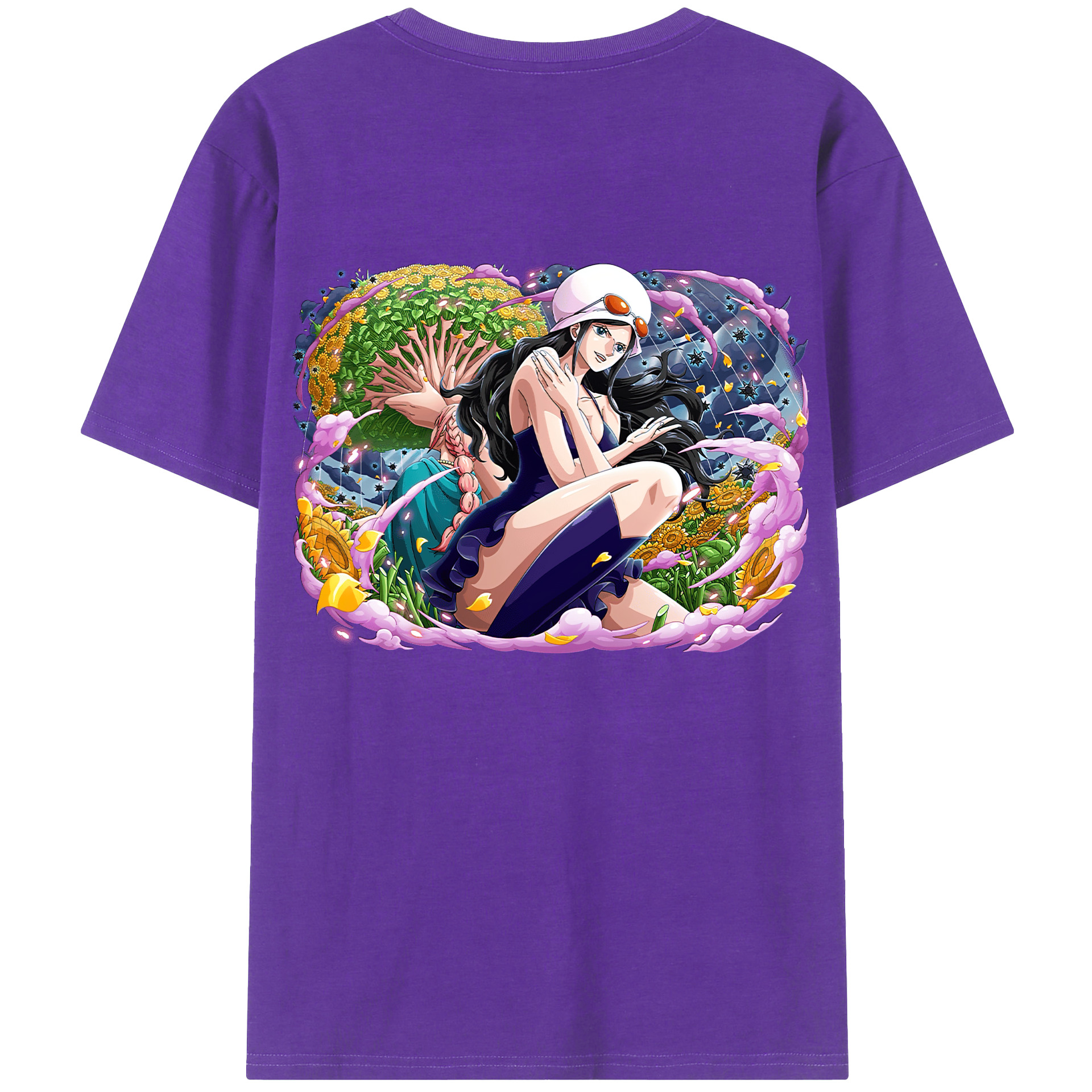 ワンピース ニコ・ロビン ONE PIECE Nico Robin 綿100％半袖Tシャツ（背面プリント）