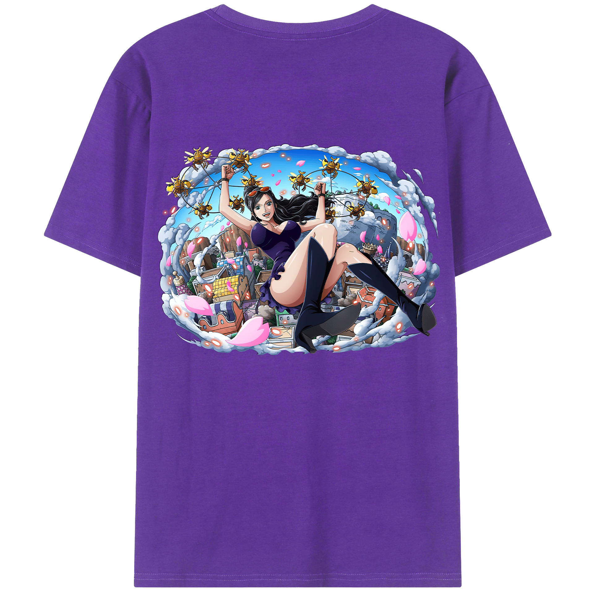 ワンピース ニコ・ロビン ONE PIECE Nico Robin 綿100％半袖Tシャツ（背面プリント）