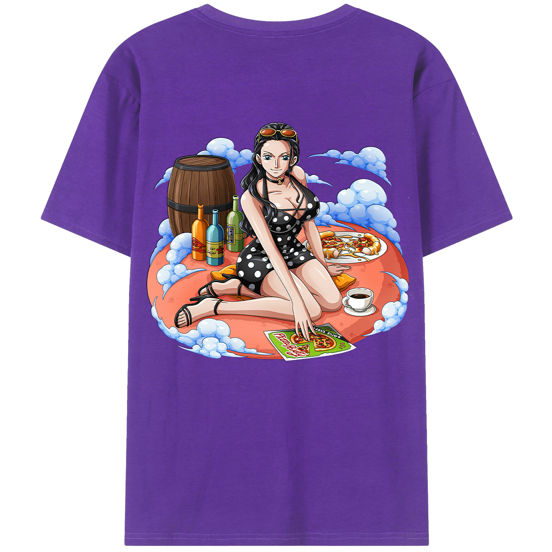 ワンピース ニコ・ロビン ONE PIECE Nico Robin 綿100％半袖Tシャツ（背面プリント）