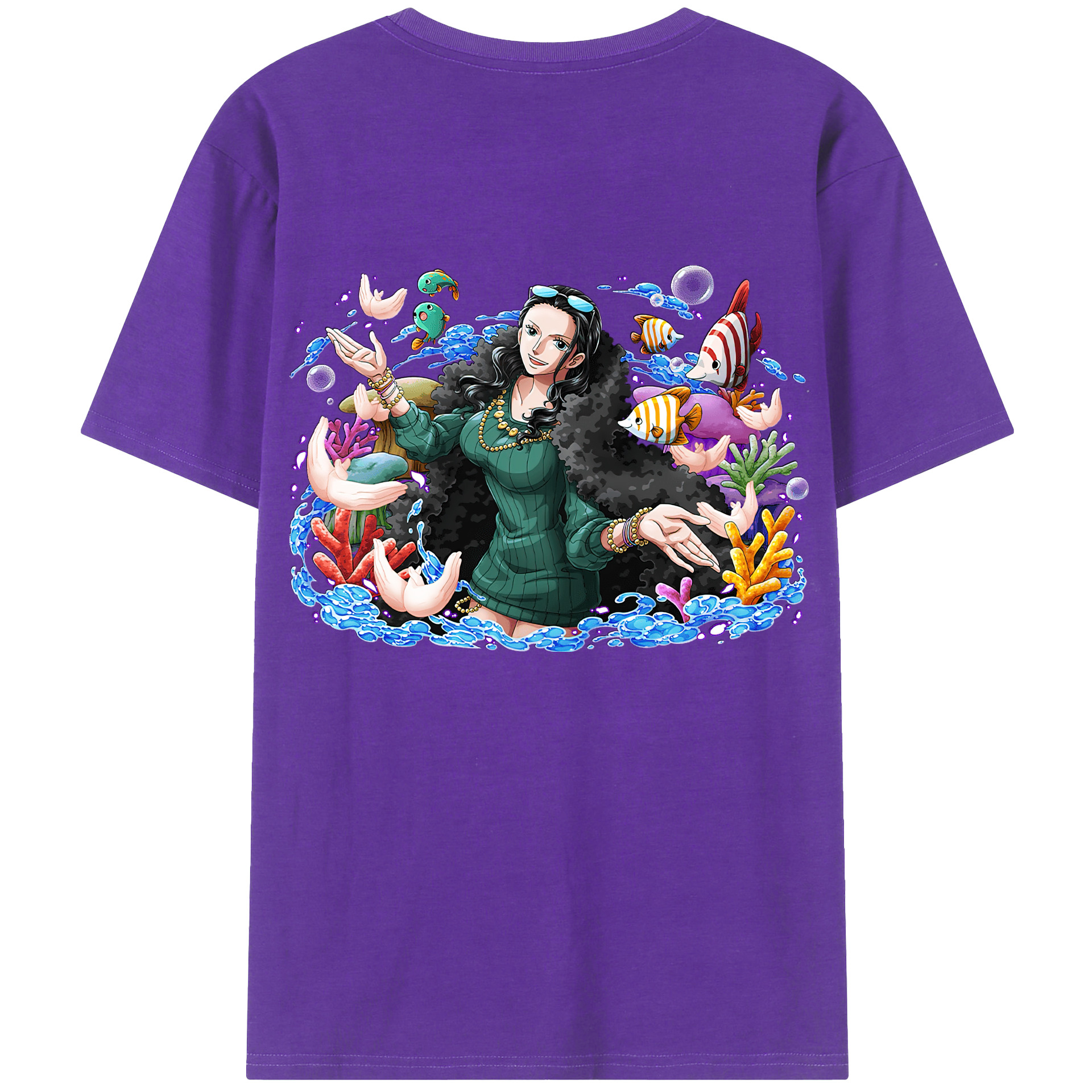 ワンピース ニコ・ロビン ONE PIECE Nico Robin 綿100％半袖Tシャツ（背面プリント）