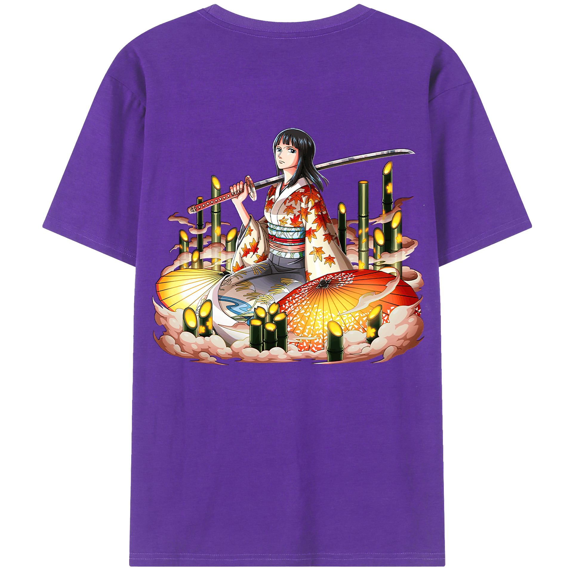 ワンピース ニコ・ロビン ONE PIECE Nico Robin 綿100％半袖Tシャツ（背面プリント）