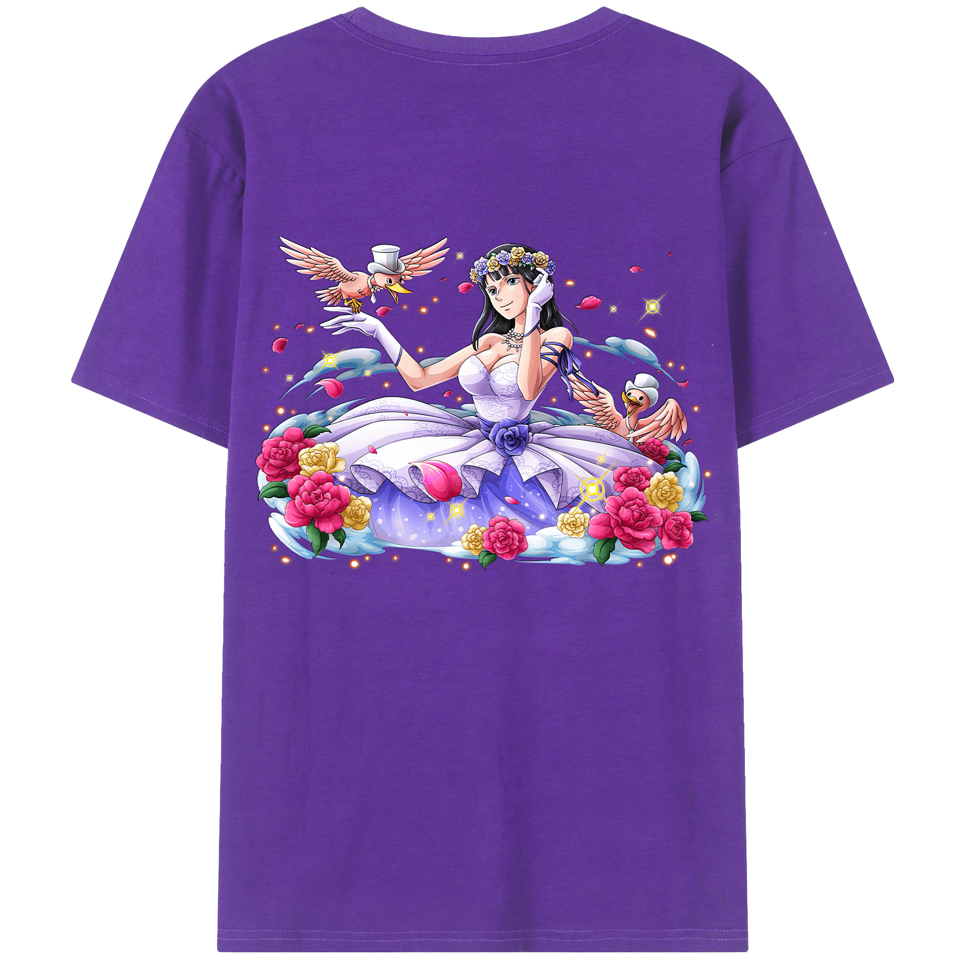 ワンピース ニコ・ロビン ONE PIECE Nico Robin 綿100％半袖Tシャツ（背面プリント）