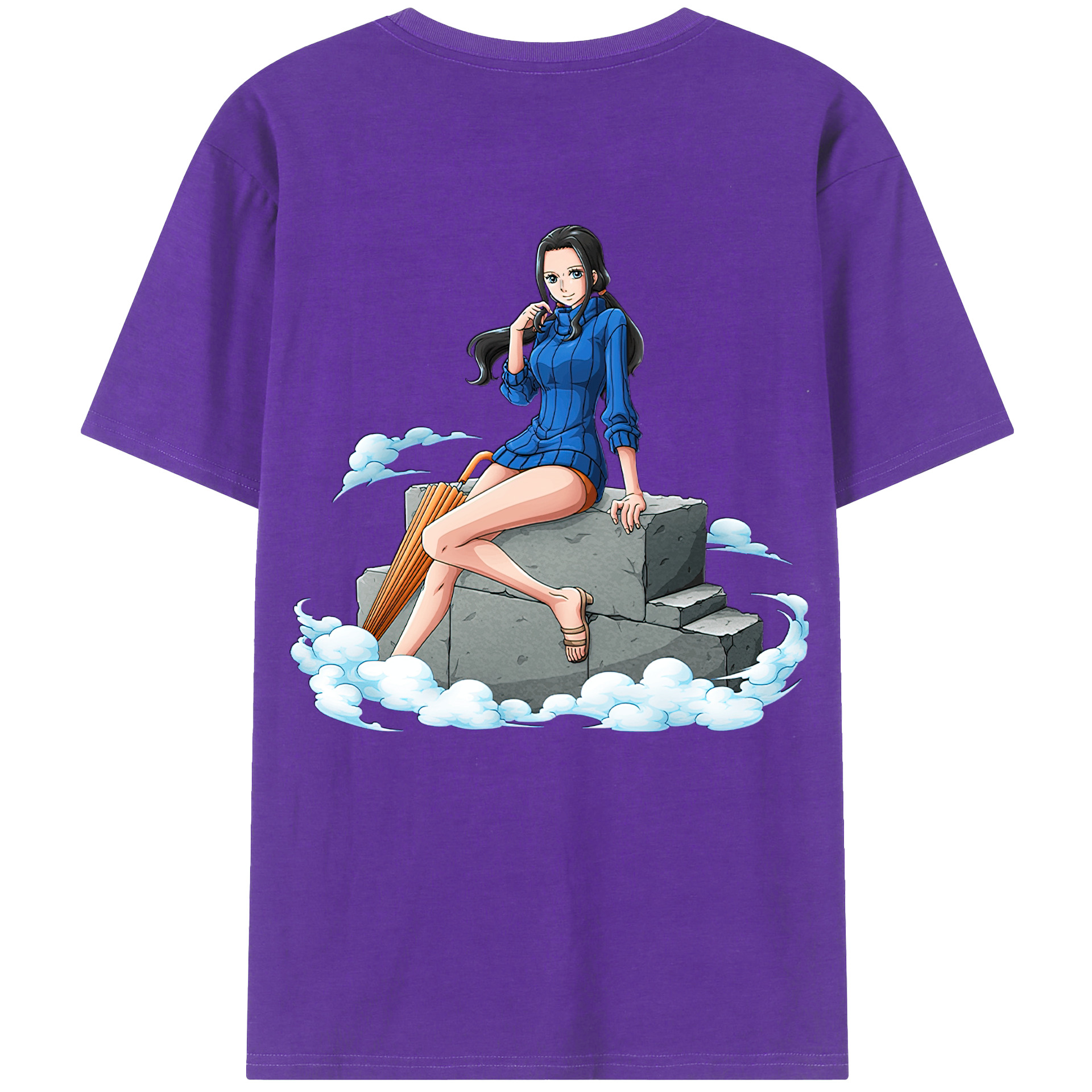 ワンピース ニコ・ロビン ONE PIECE Nico Robin 綿100％半袖Tシャツ（背面プリント）