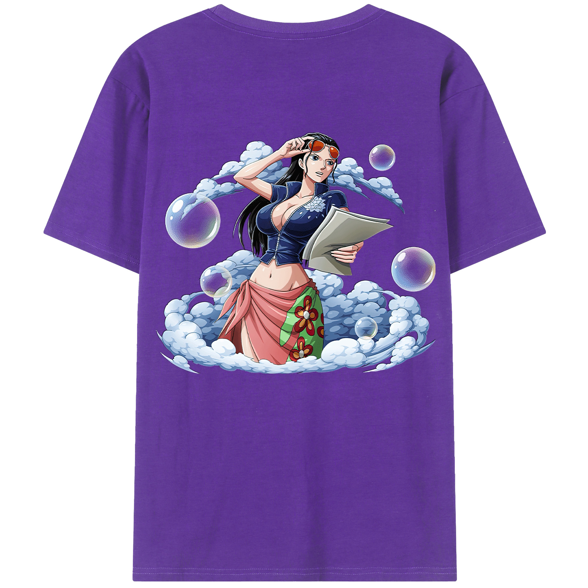 ワンピース ニコ・ロビン ONE PIECE Nico Robin 綿100％半袖Tシャツ（背面プリント）