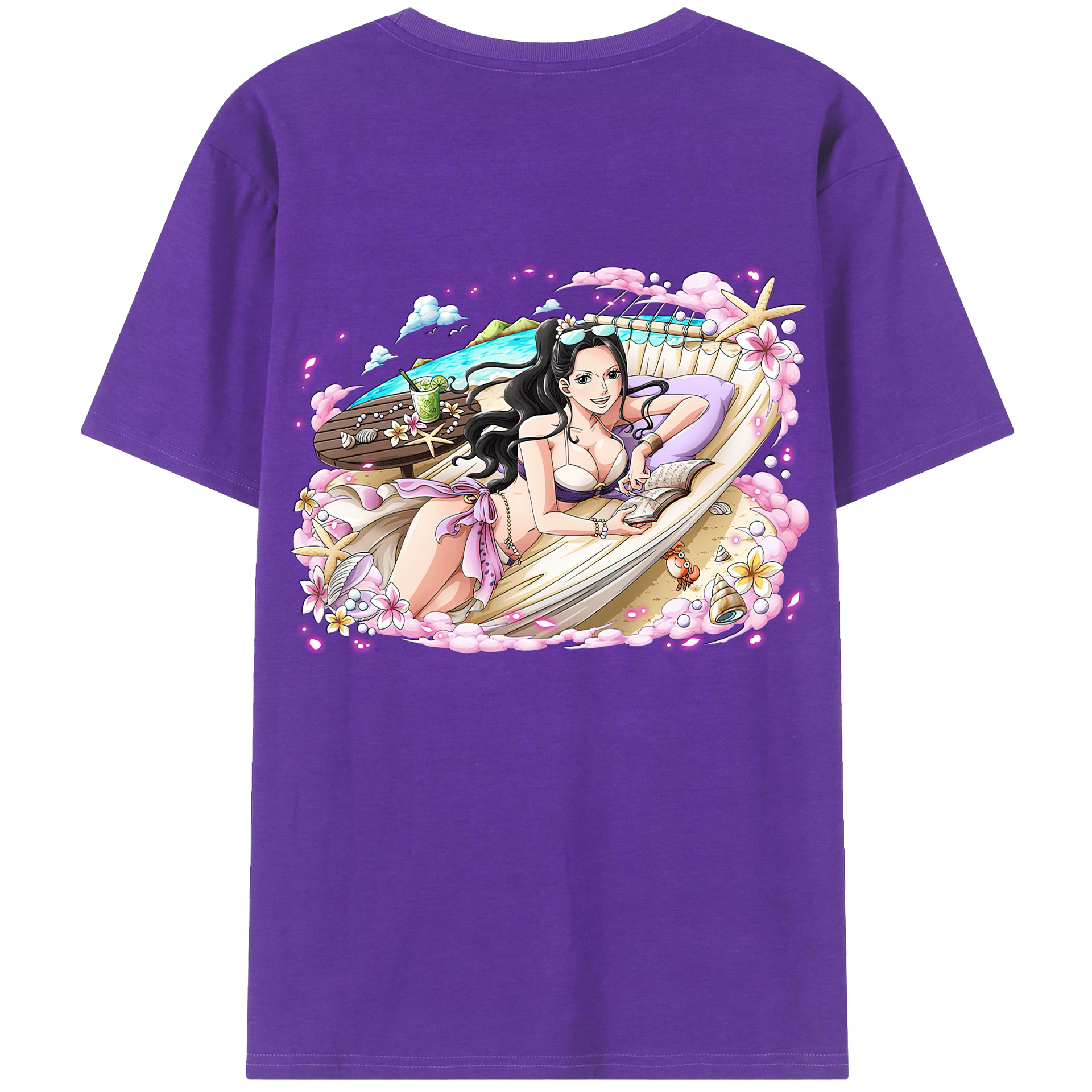 ワンピース ニコ・ロビン ONE PIECE Nico Robin 綿100％半袖Tシャツ（背面プリント）