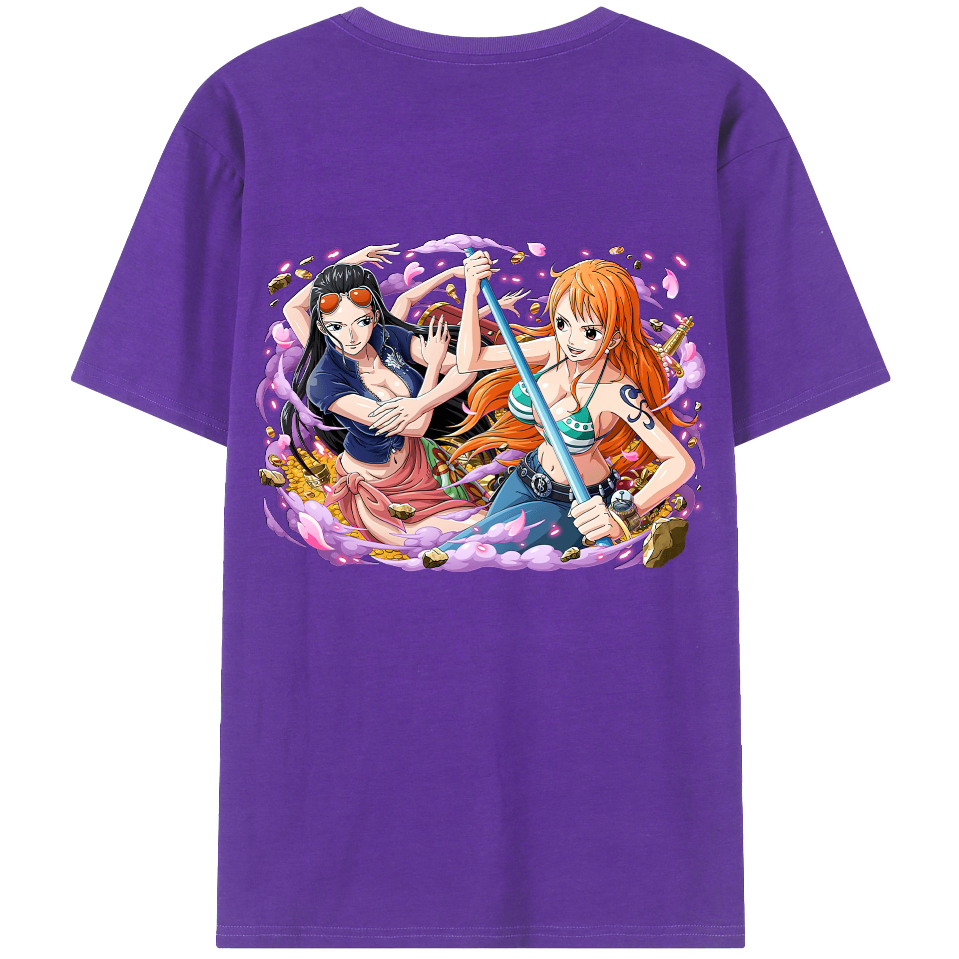 ワンピース ニコ・ロビン ONE PIECE Nico Robin 綿100％半袖Tシャツ（背面プリント）