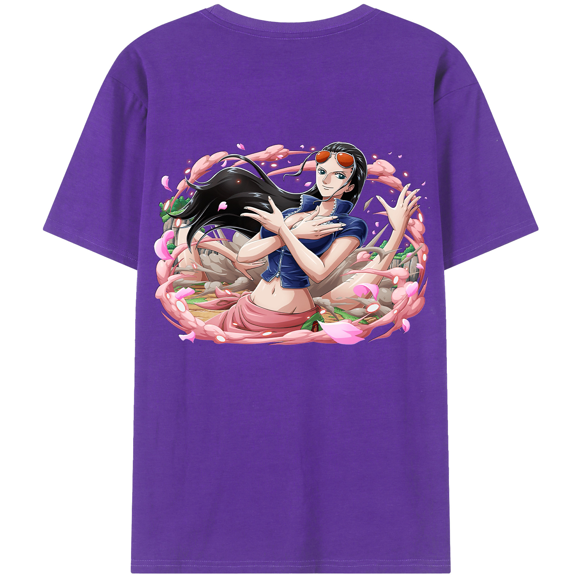 ワンピース ニコ・ロビン ONE PIECE Nico Robin 綿100％半袖Tシャツ（背面プリント）
