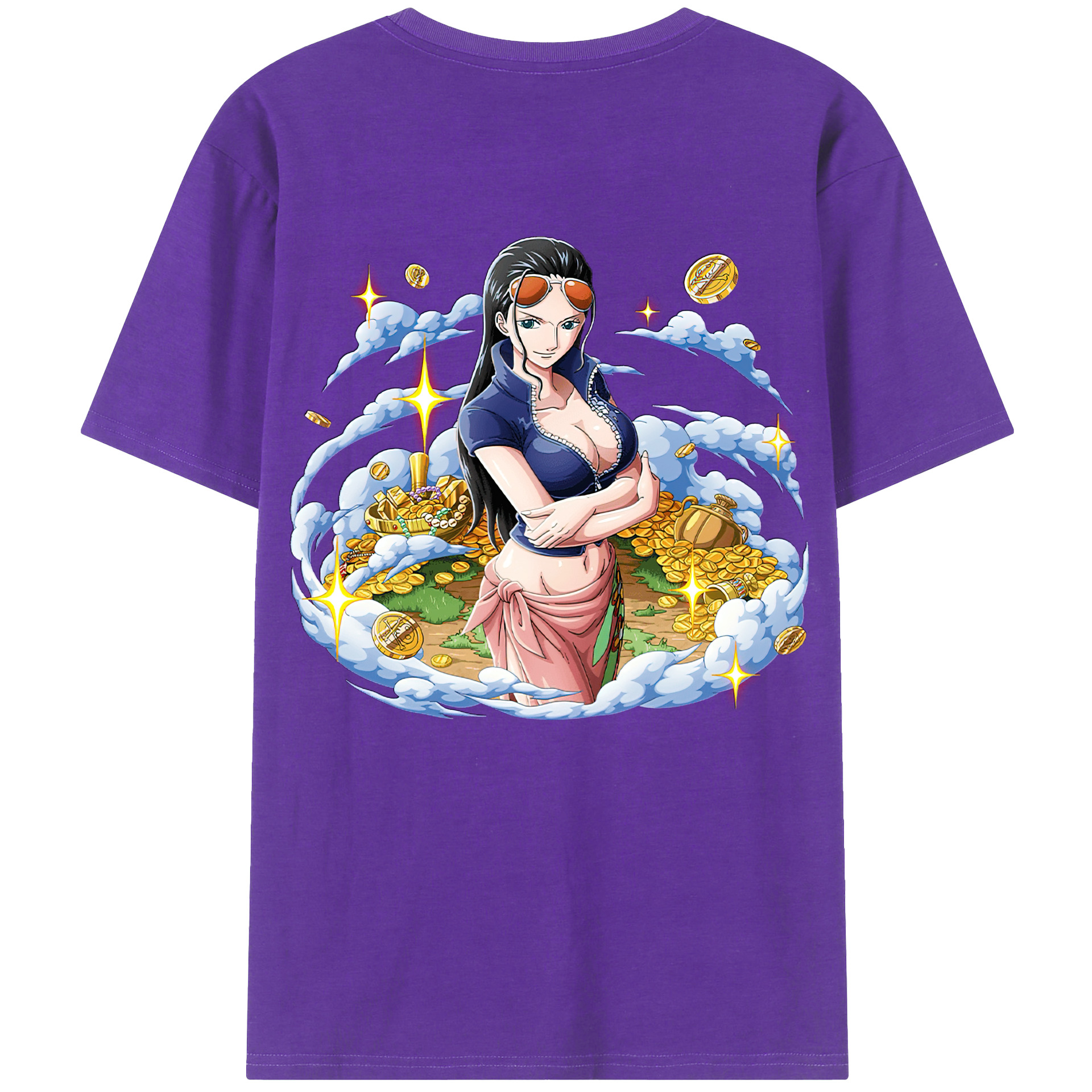 ワンピース ニコ・ロビン ONE PIECE Nico Robin 綿100％半袖Tシャツ（背面プリント）