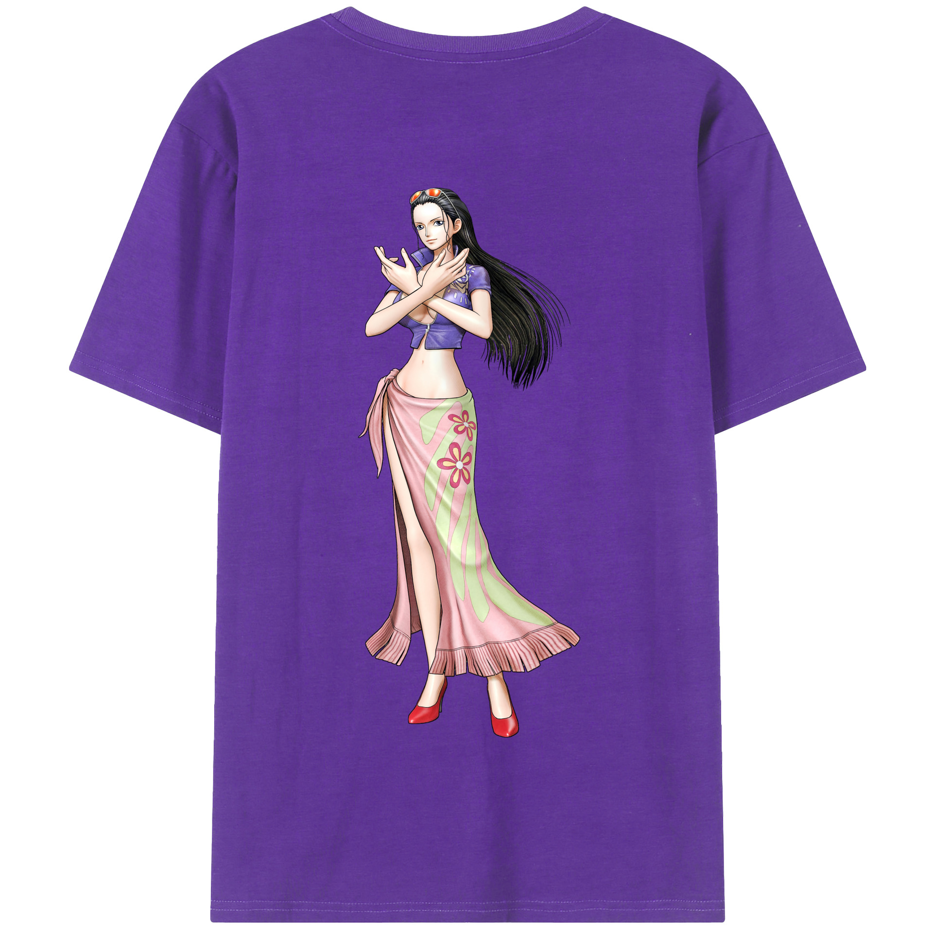 ワンピース ニコ・ロビン ONE PIECE Nico Robin 綿100％半袖Tシャツ（背面プリント）