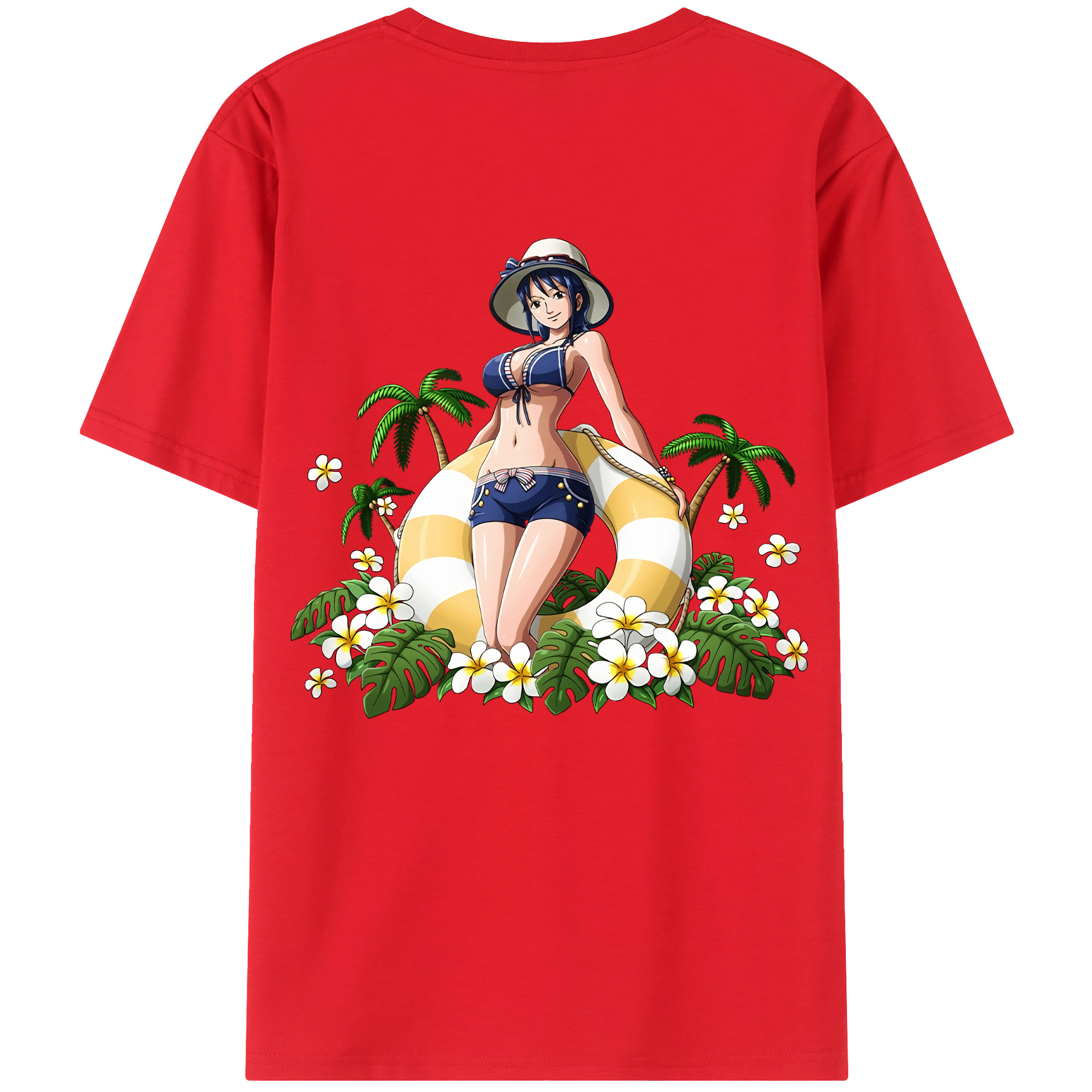 ワンピース ニコ・ロビン ONE PIECE Nico Robin 綿100％半袖Tシャツ（背面プリント）