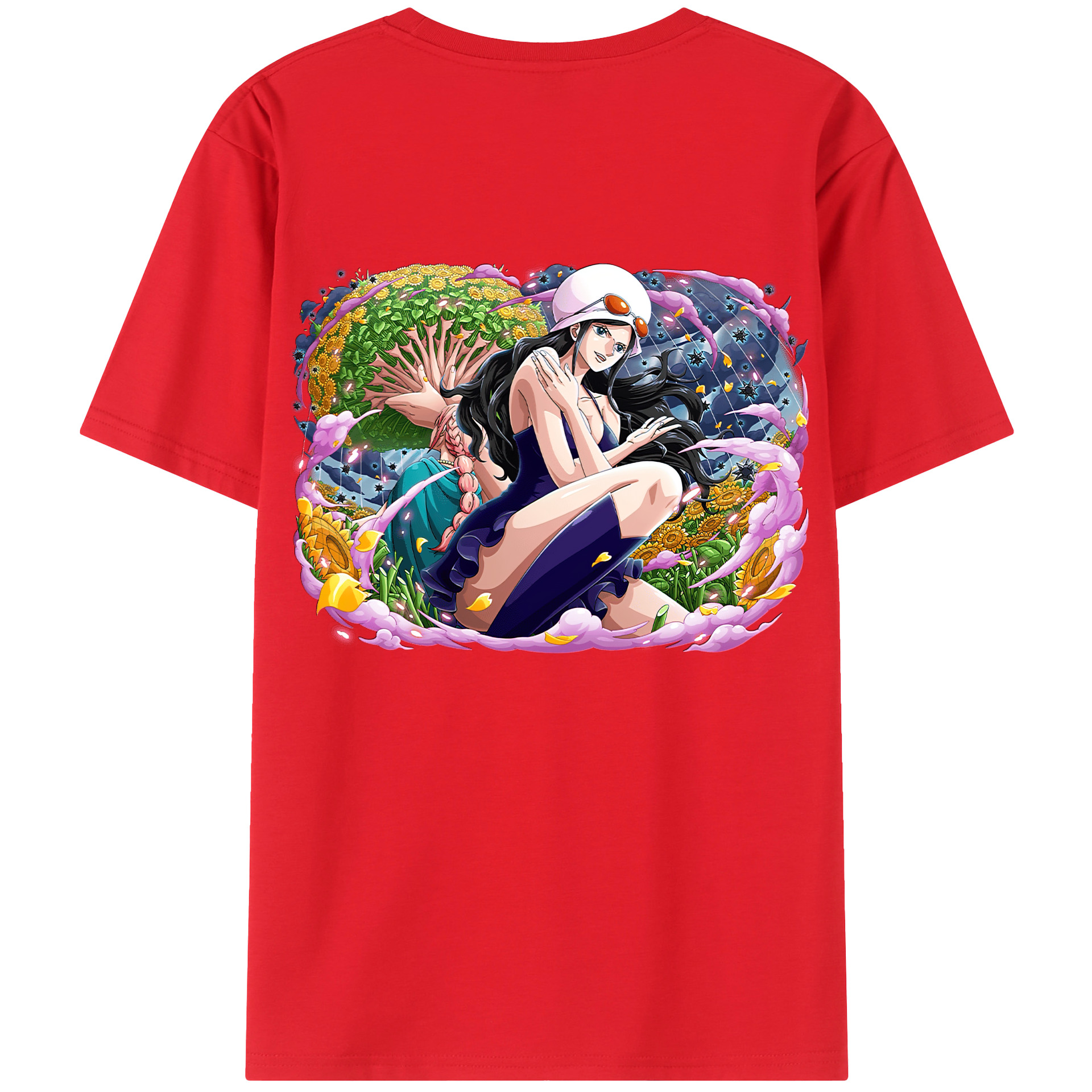 ワンピース ニコ・ロビン ONE PIECE Nico Robin 綿100％半袖Tシャツ（背面プリント）