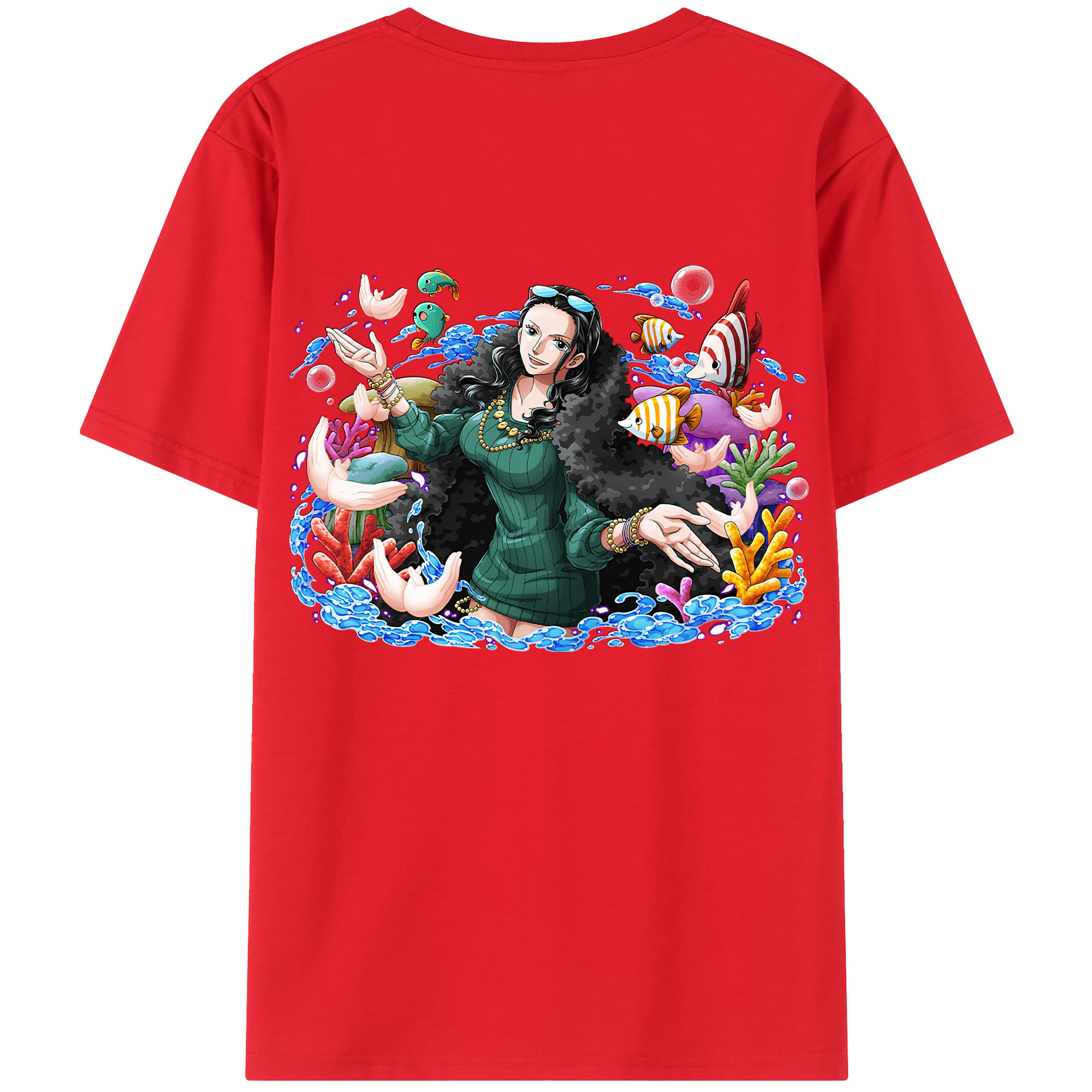 ワンピース ニコ・ロビン ONE PIECE Nico Robin 綿100％半袖Tシャツ（背面プリント）