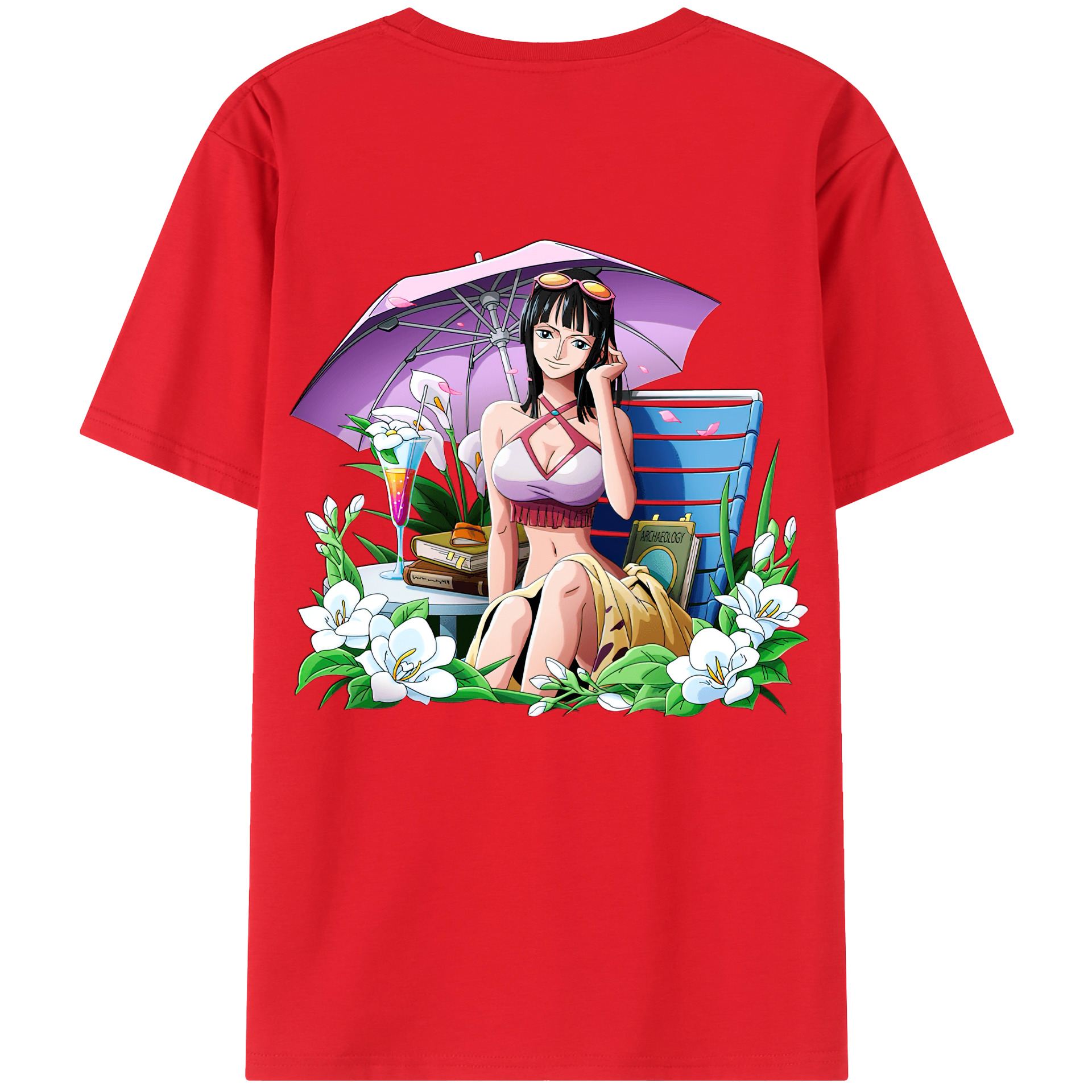 ワンピース ニコ・ロビン ONE PIECE Nico Robin 綿100％半袖Tシャツ（背面プリント）