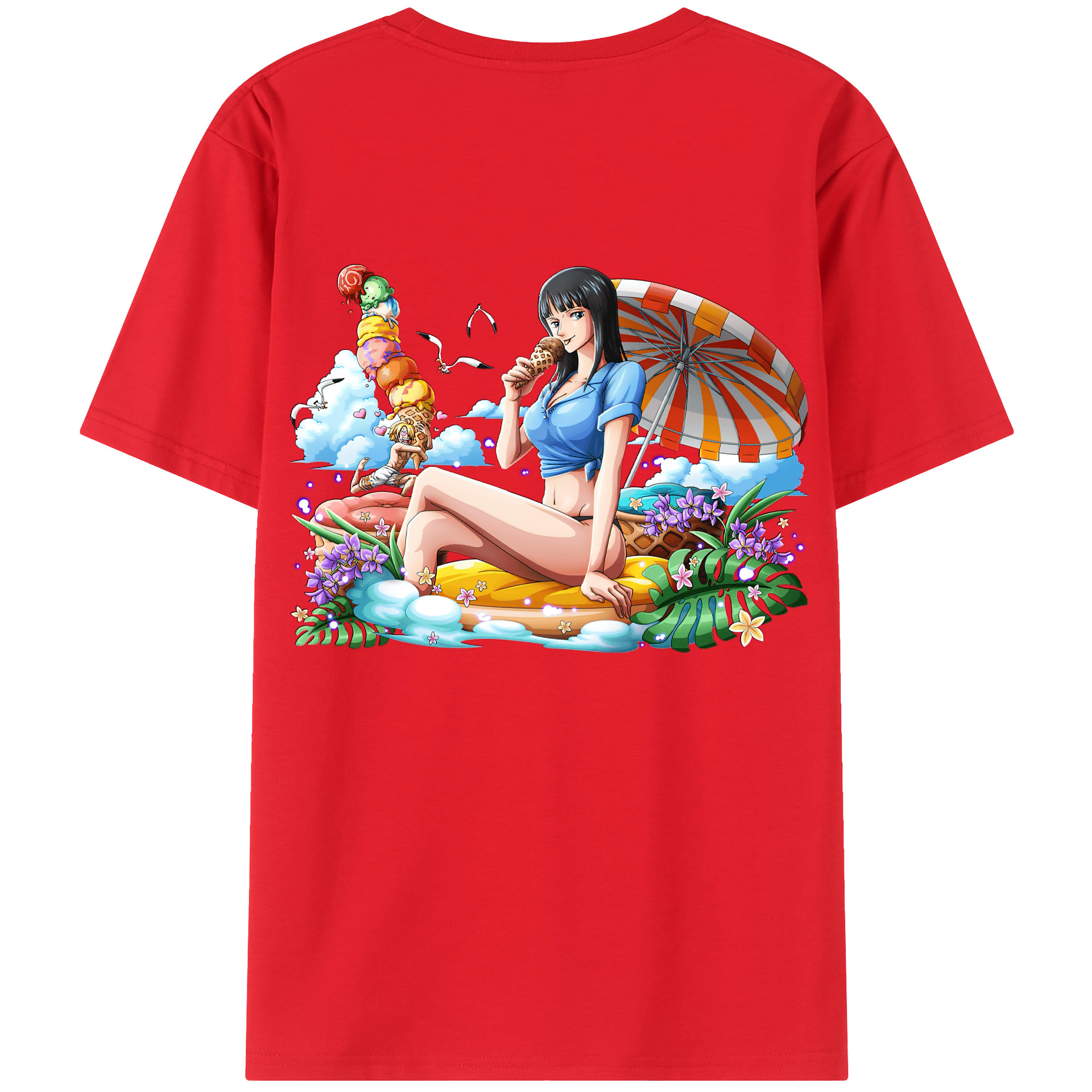 （画像用） ワンピース ニコ・ロビン ONE PIECE Nico Robin 綿100％半袖Tシャツ（背面プリント）
