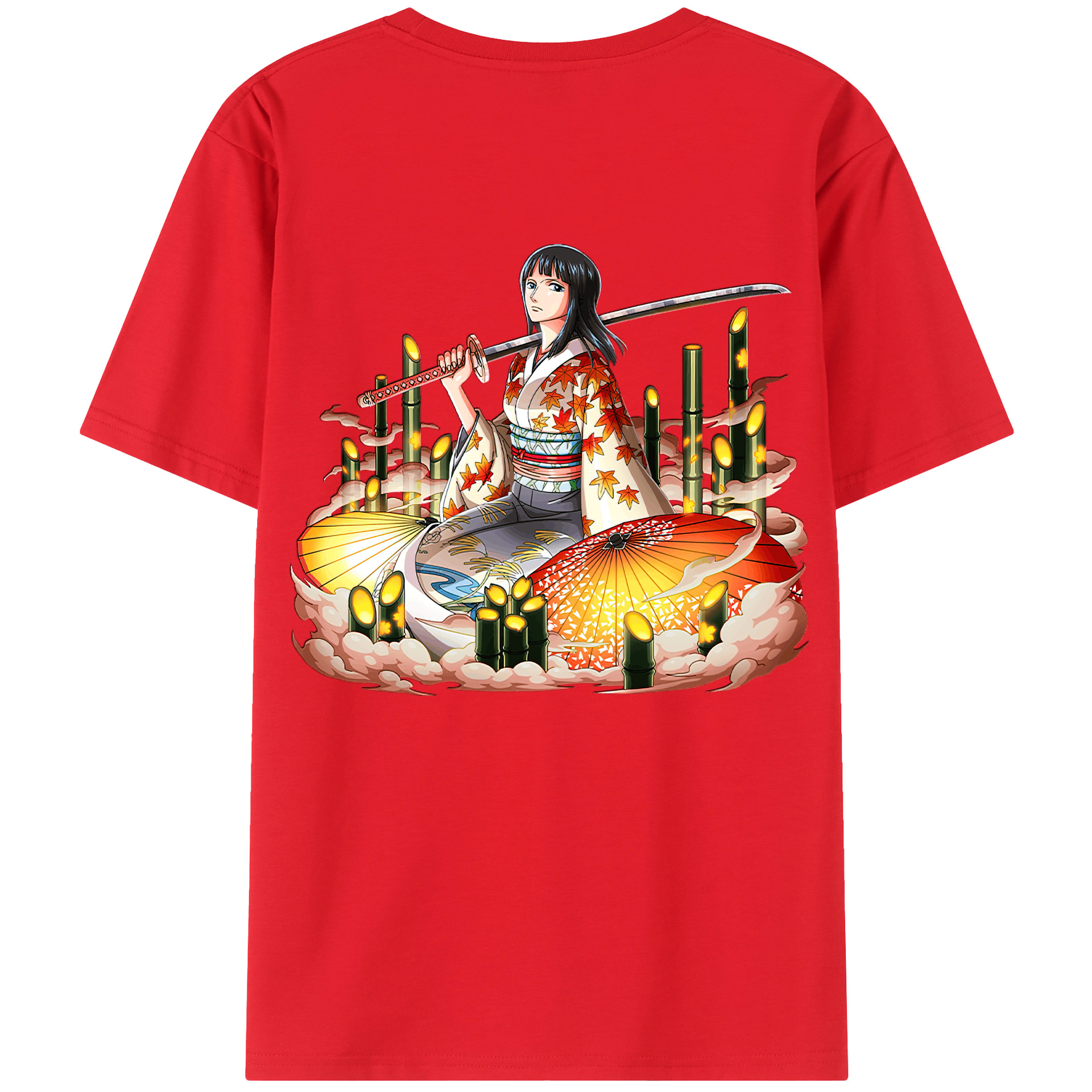 ワンピース ニコ・ロビン ONE PIECE Nico Robin 綿100％半袖Tシャツ（背面プリント）