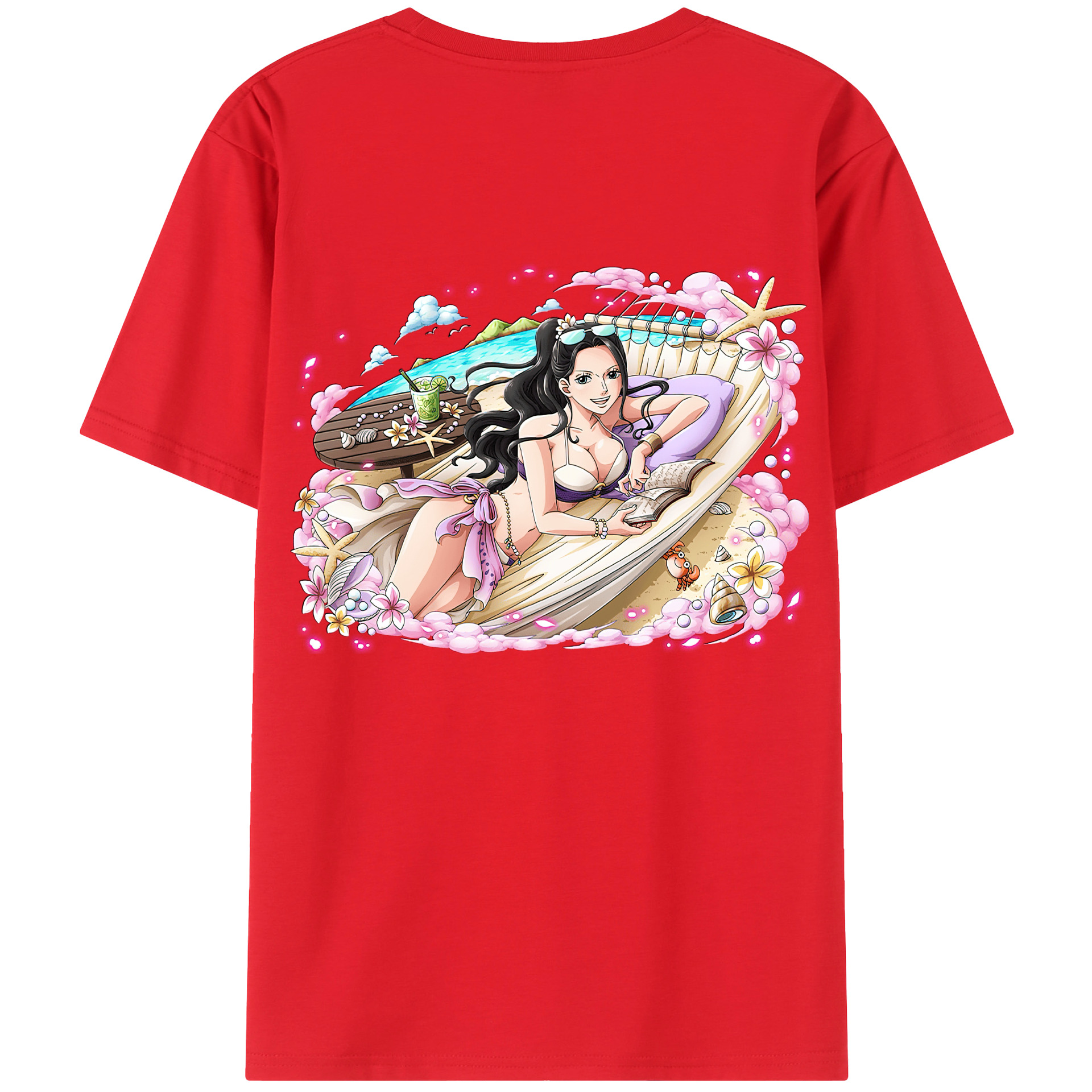 ワンピース ニコ・ロビン ONE PIECE Nico Robin 綿100％半袖Tシャツ（背面プリント）