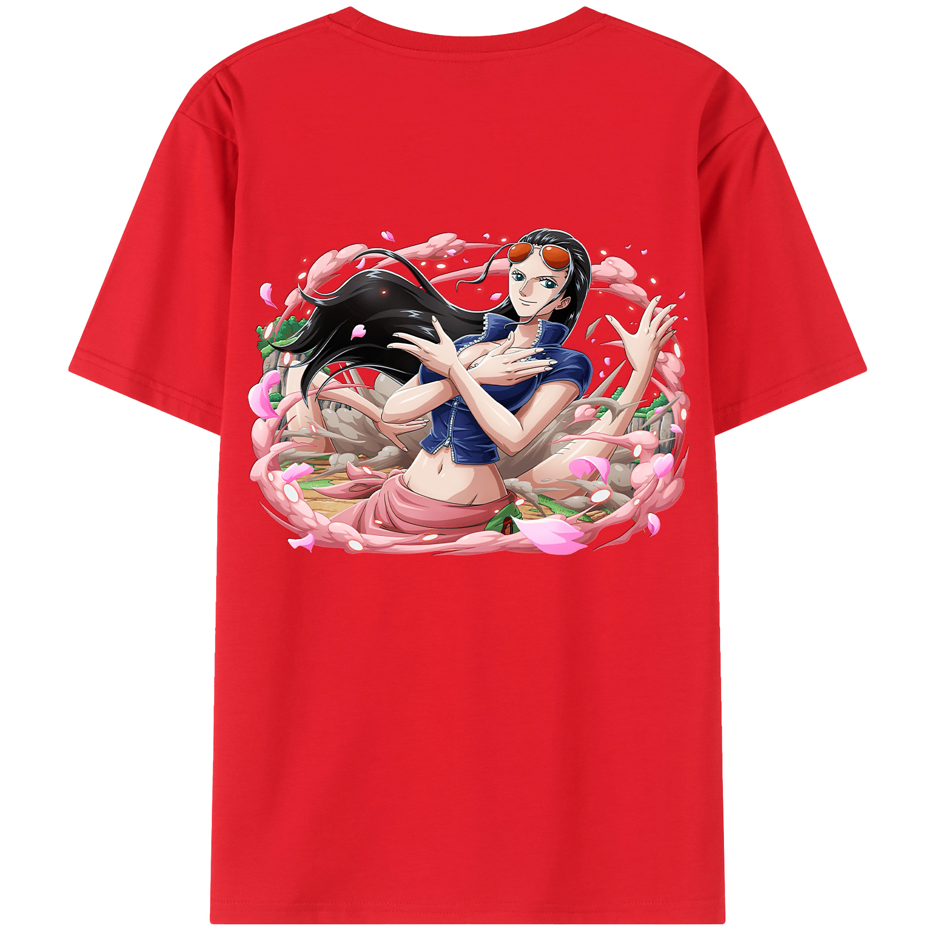 ワンピース ニコ・ロビン ONE PIECE Nico Robin 綿100％半袖Tシャツ（背面プリント）