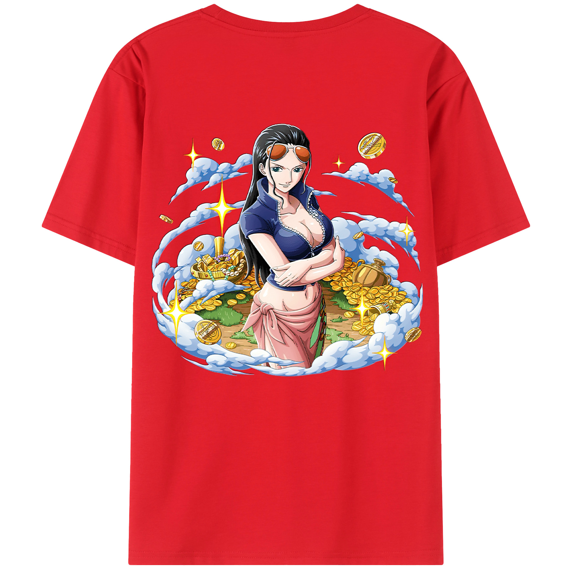 ワンピース ニコ・ロビン ONE PIECE Nico Robin 綿100％半袖Tシャツ（背面プリント）