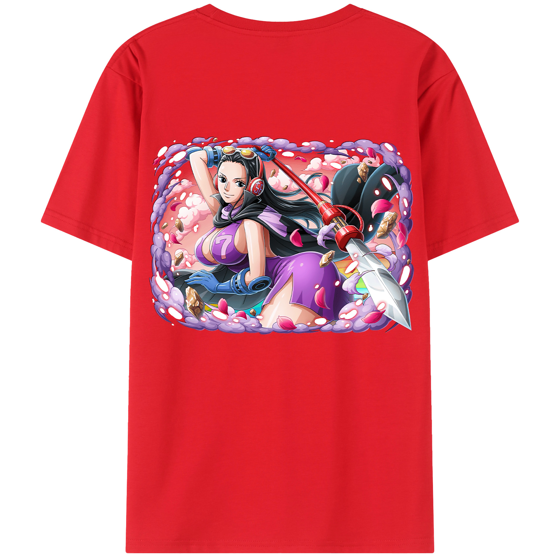 ワンピース ニコ・ロビン ONE PIECE Nico Robin 綿100％半袖Tシャツ（背面プリント）