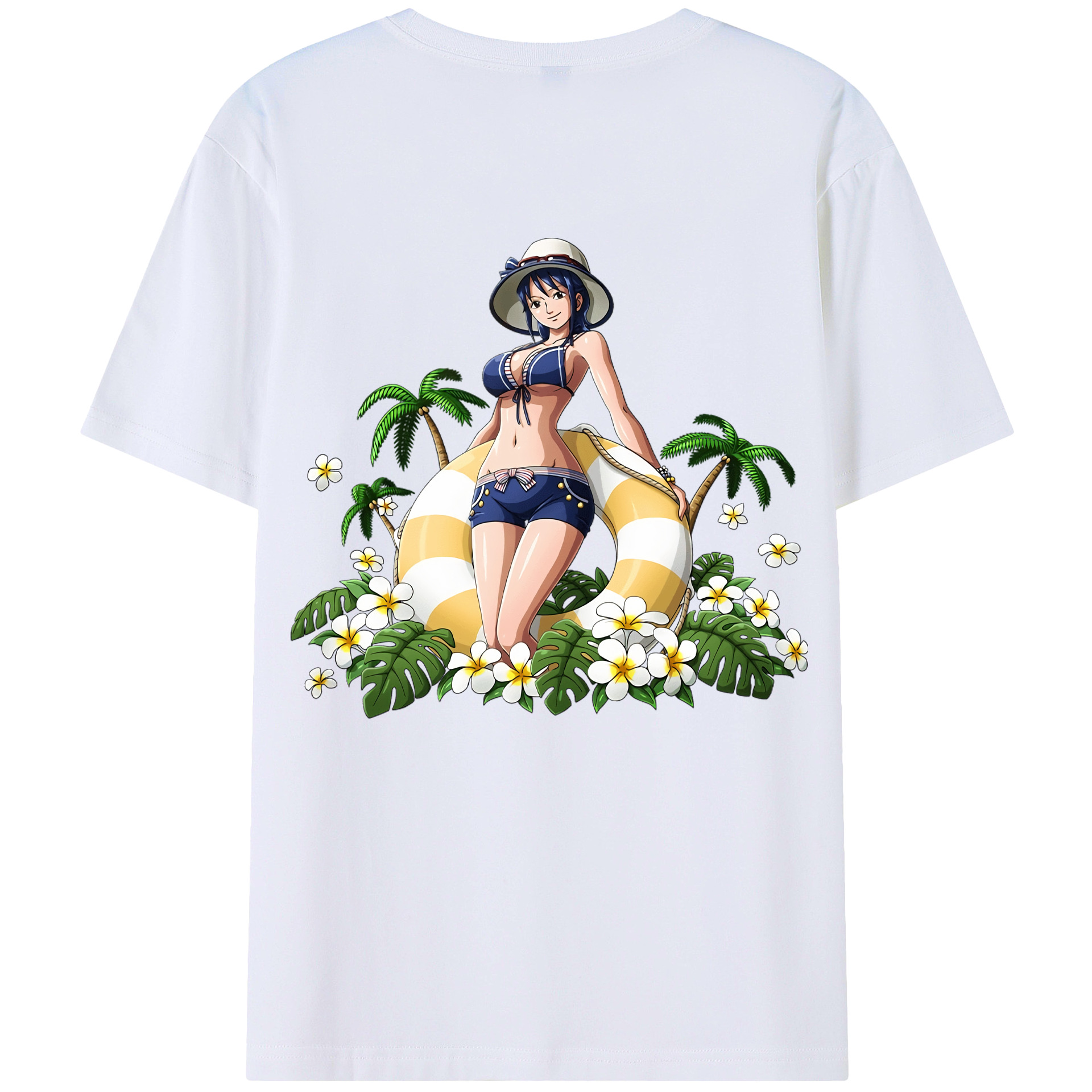 ワンピース ニコ・ロビン ONE PIECE Nico Robin 綿100％半袖Tシャツ（背面プリント）