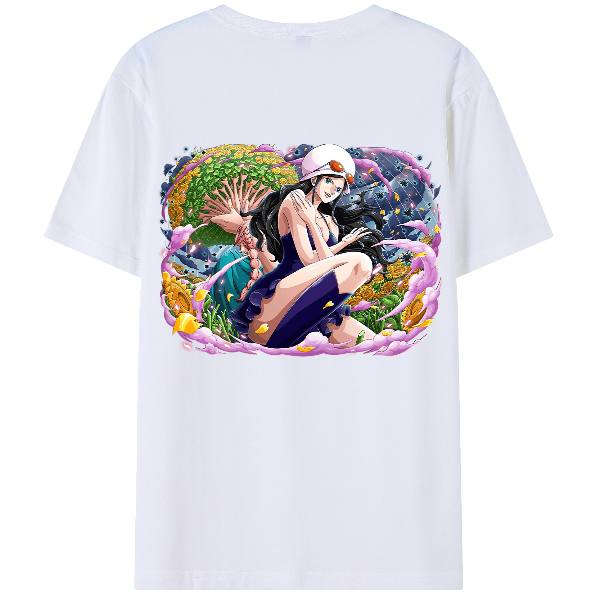 ワンピース ニコ・ロビン ONE PIECE Nico Robin 綿100％半袖Tシャツ（背面プリント）