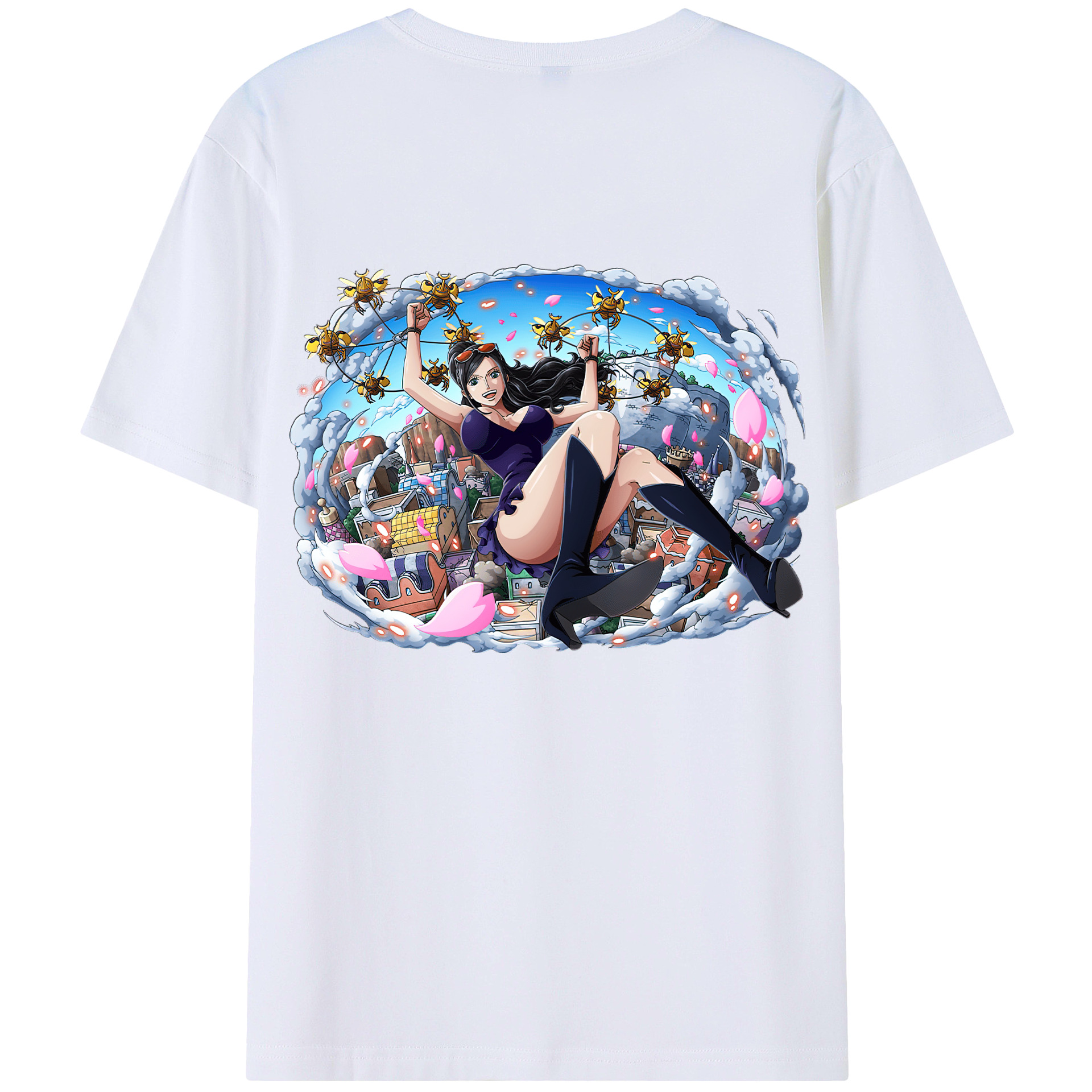 ワンピース ニコ・ロビン ONE PIECE Nico Robin 綿100％半袖Tシャツ（背面プリント）