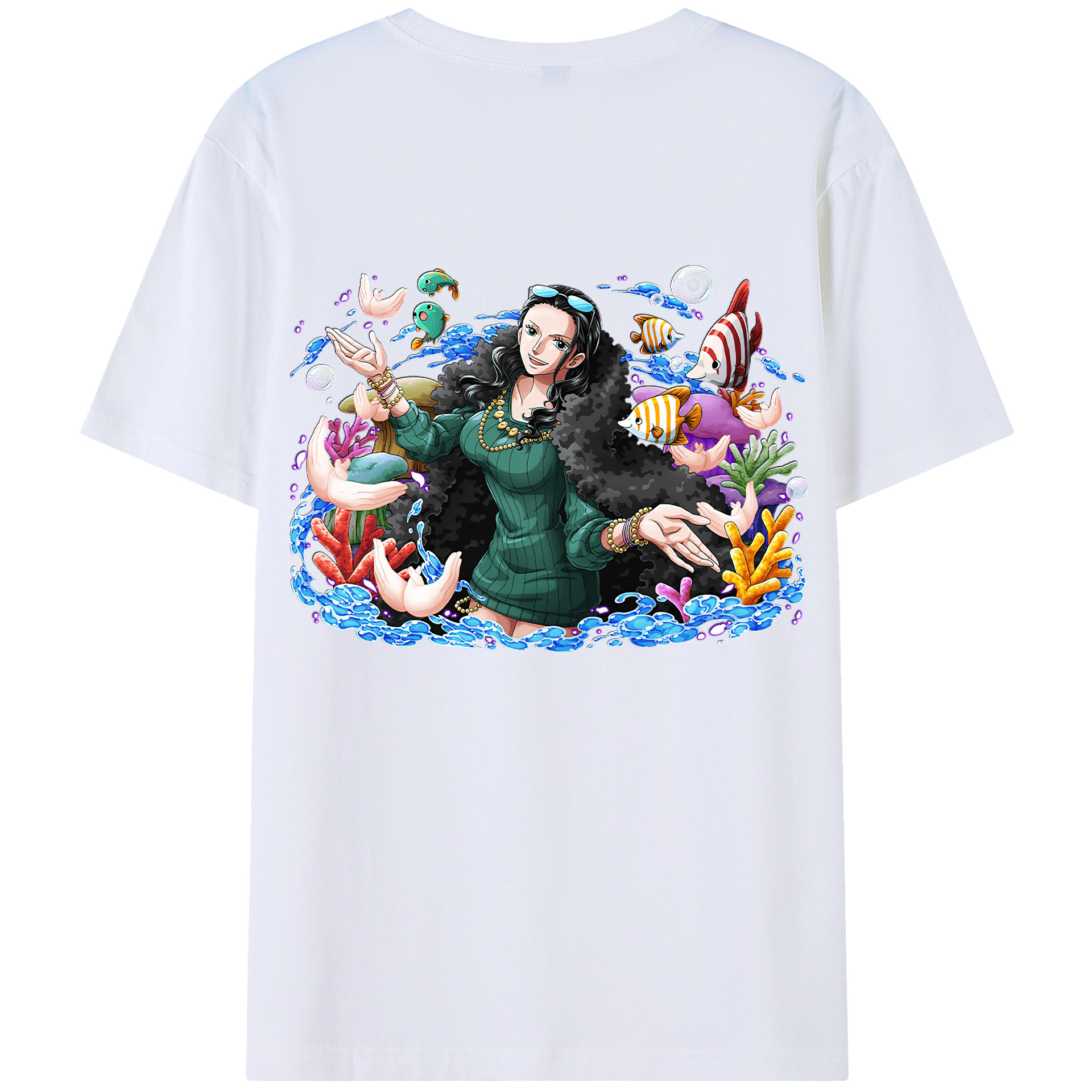 ワンピース ニコ・ロビン ONE PIECE Nico Robin 綿100％半袖Tシャツ（背面プリント）