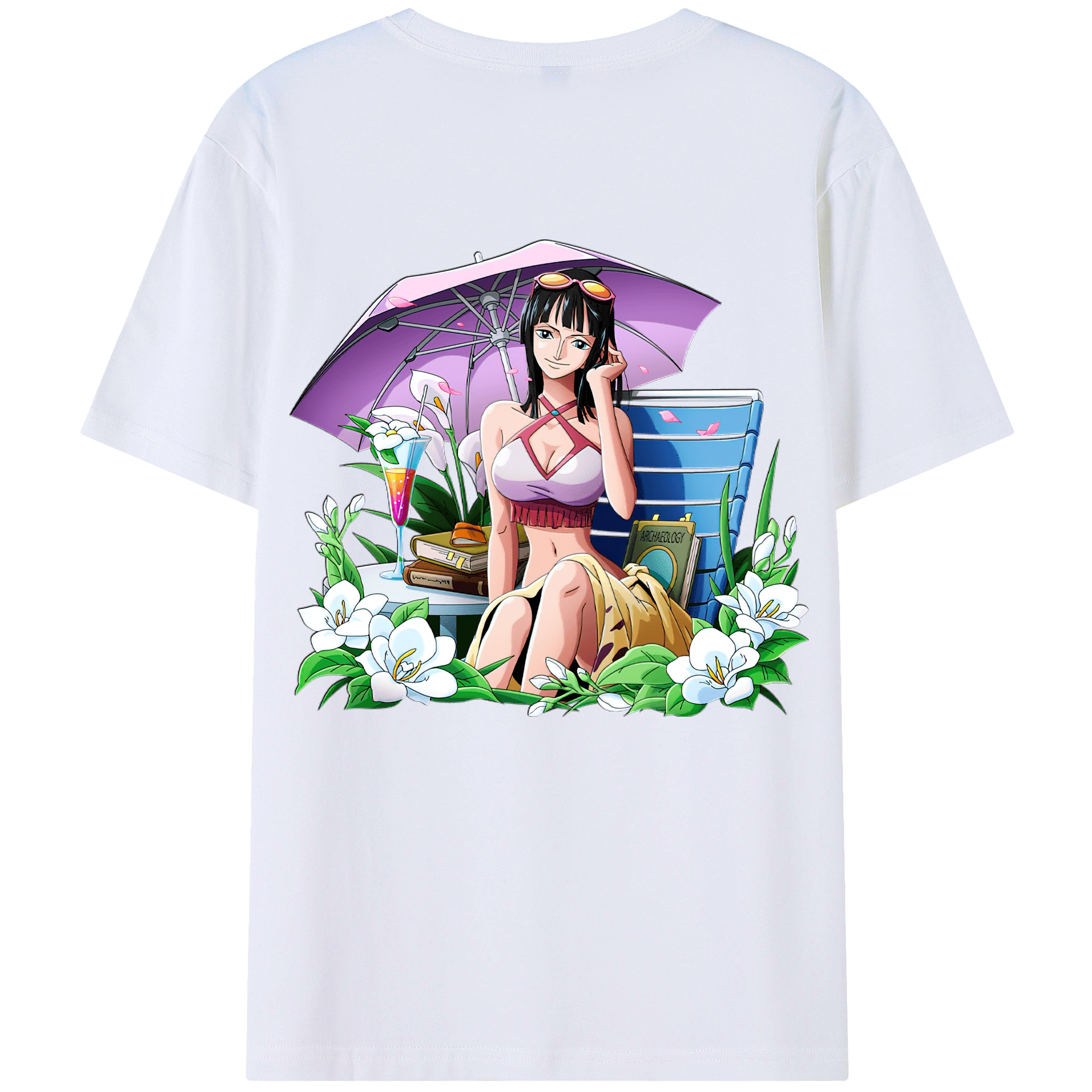 ワンピース ニコ・ロビン ONE PIECE Nico Robin 綿100％半袖Tシャツ（背面プリント）
