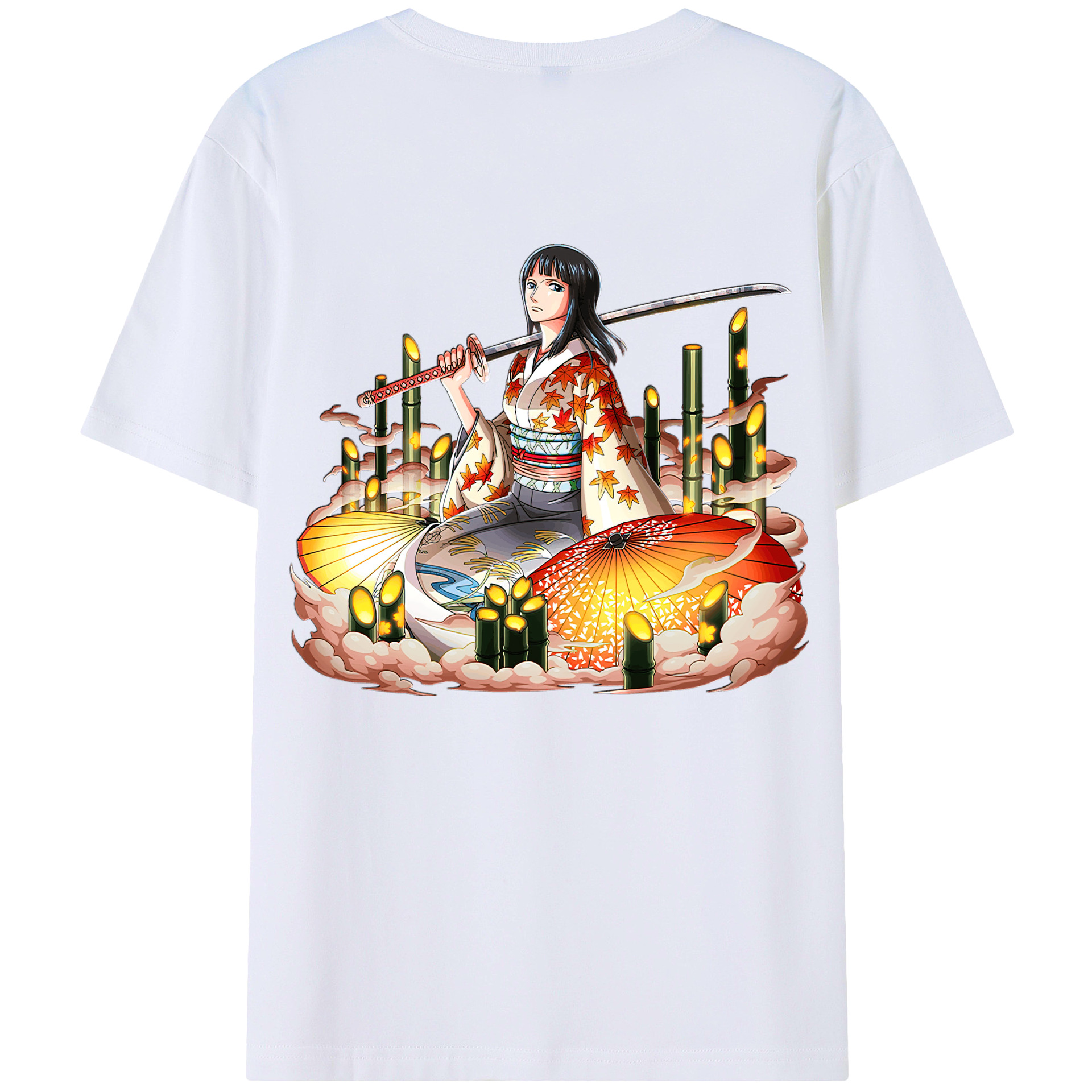 ワンピース ニコ・ロビン ONE PIECE Nico Robin 綿100％半袖Tシャツ（背面プリント）