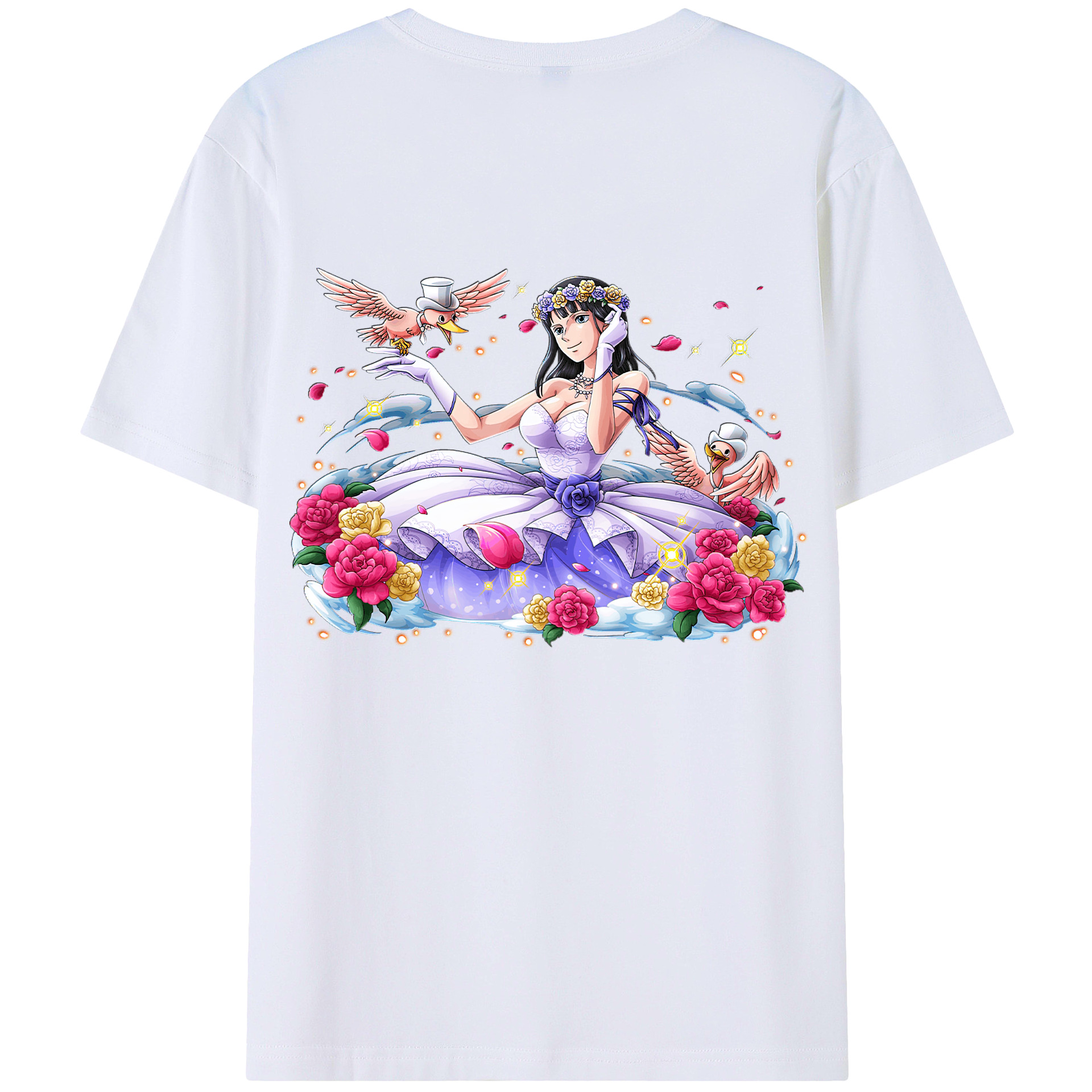 ワンピース ニコ・ロビン ONE PIECE Nico Robin 綿100％半袖Tシャツ（背面プリント）