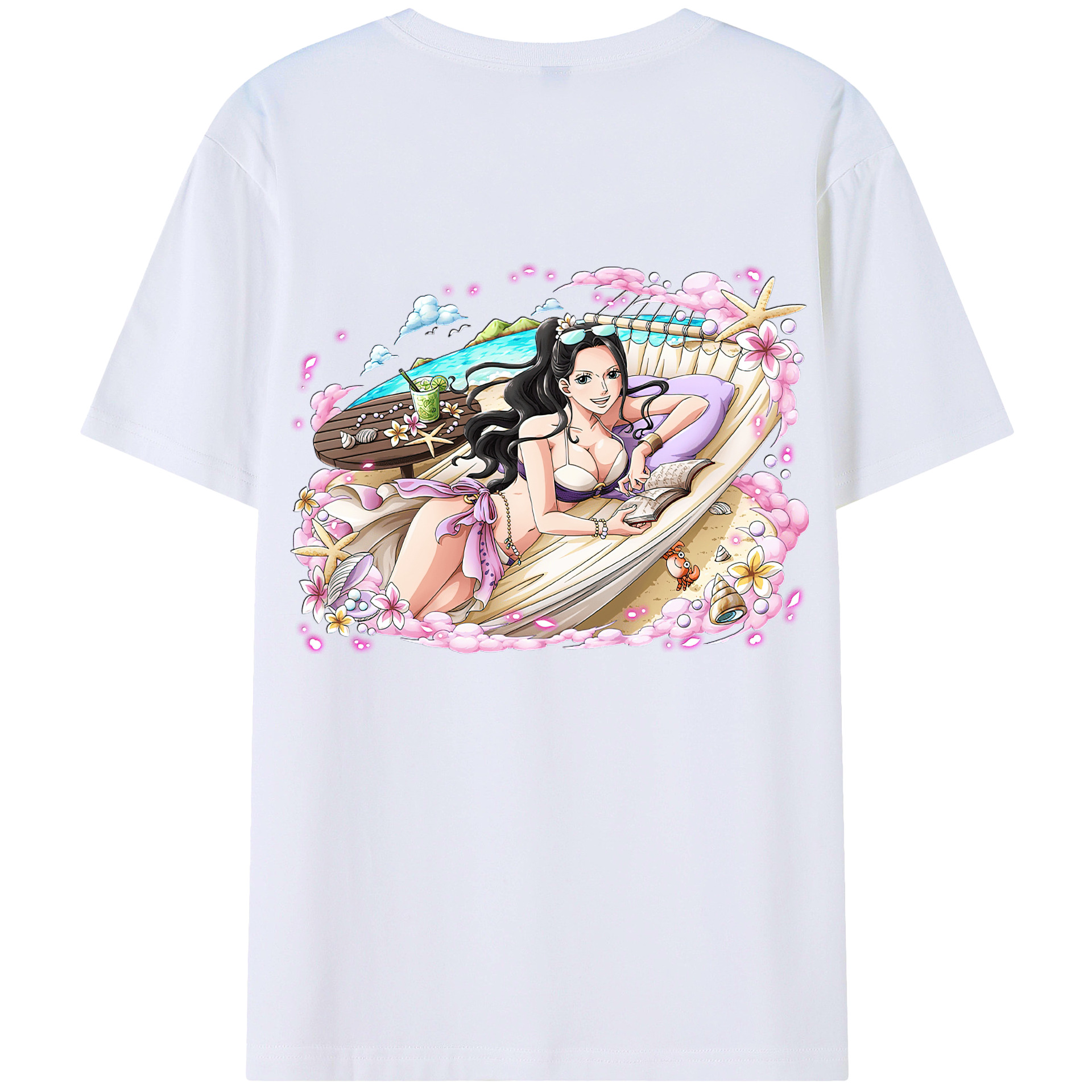 ワンピース ニコ・ロビン ONE PIECE Nico Robin 綿100％半袖Tシャツ（背面プリント）