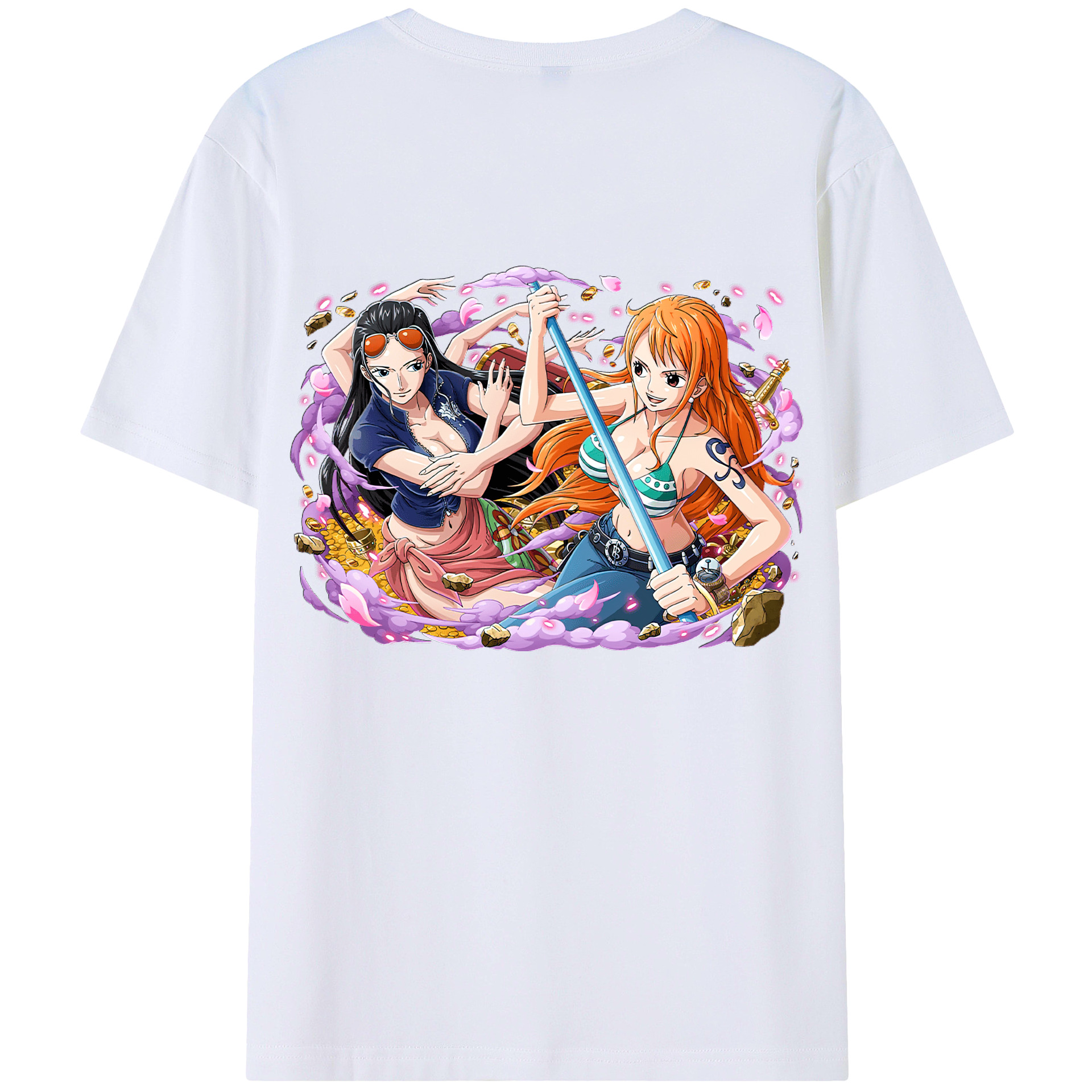 ワンピース ニコ・ロビン ONE PIECE Nico Robin 綿100％半袖Tシャツ（背面プリント）