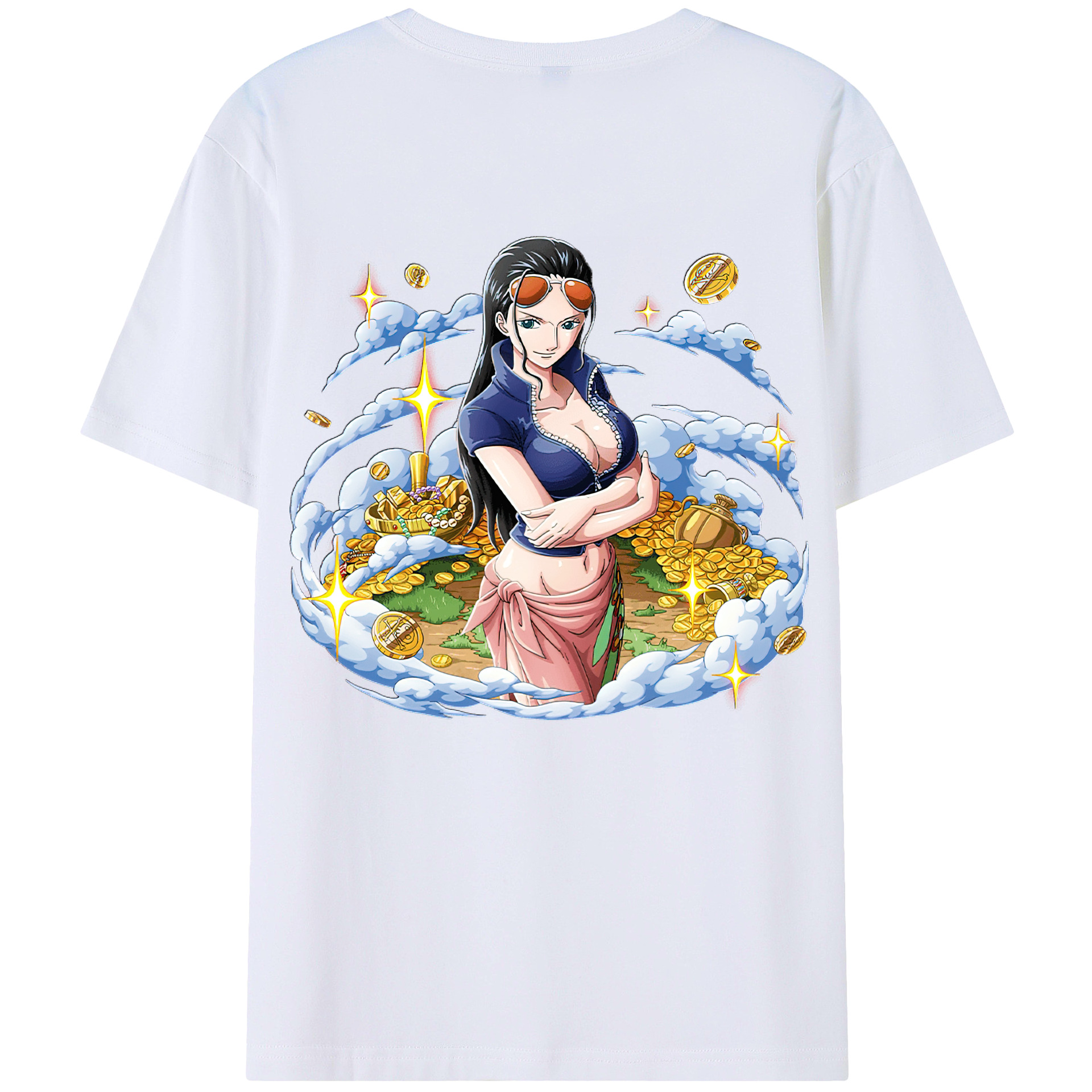 ワンピース ニコ・ロビン ONE PIECE Nico Robin 綿100％半袖Tシャツ（背面プリント）