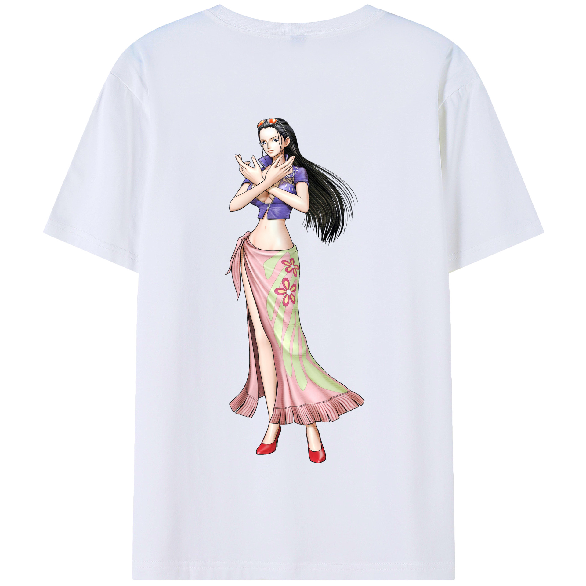 ワンピース ニコ・ロビン ONE PIECE Nico Robin 綿100％半袖Tシャツ（背面プリント）