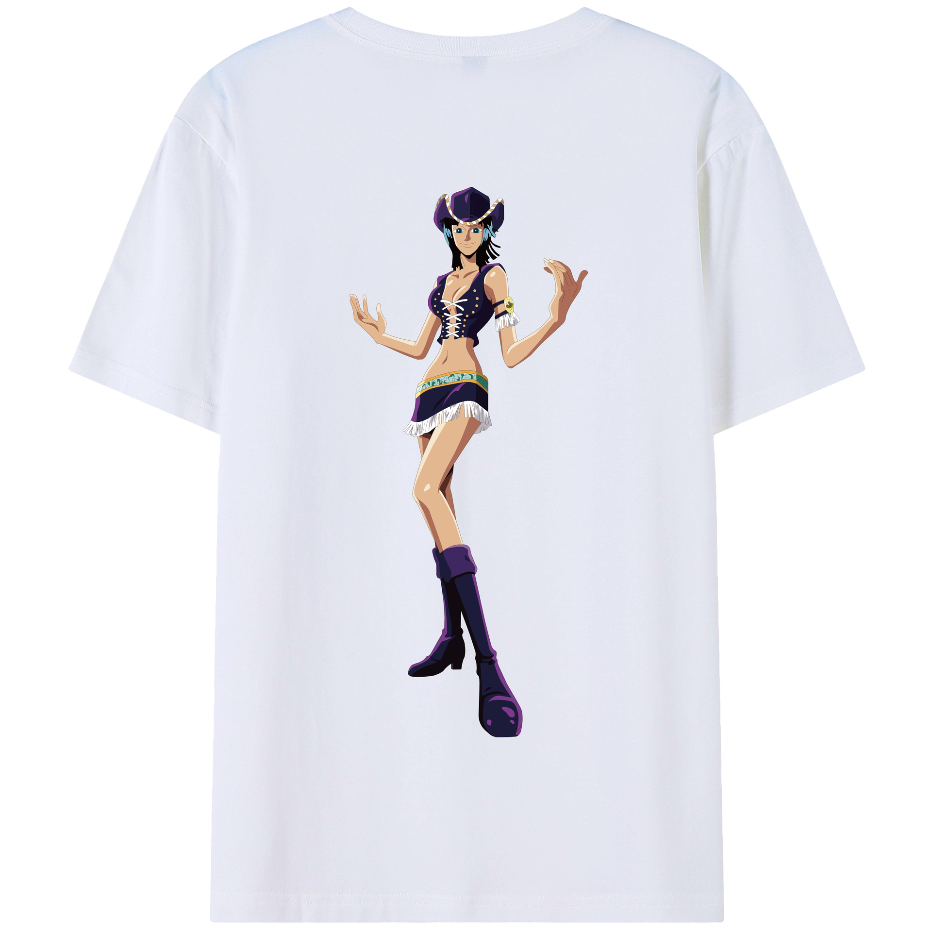 ワンピース ニコ・ロビン ONE PIECE Nico Robin 綿100％半袖Tシャツ（背面プリント）