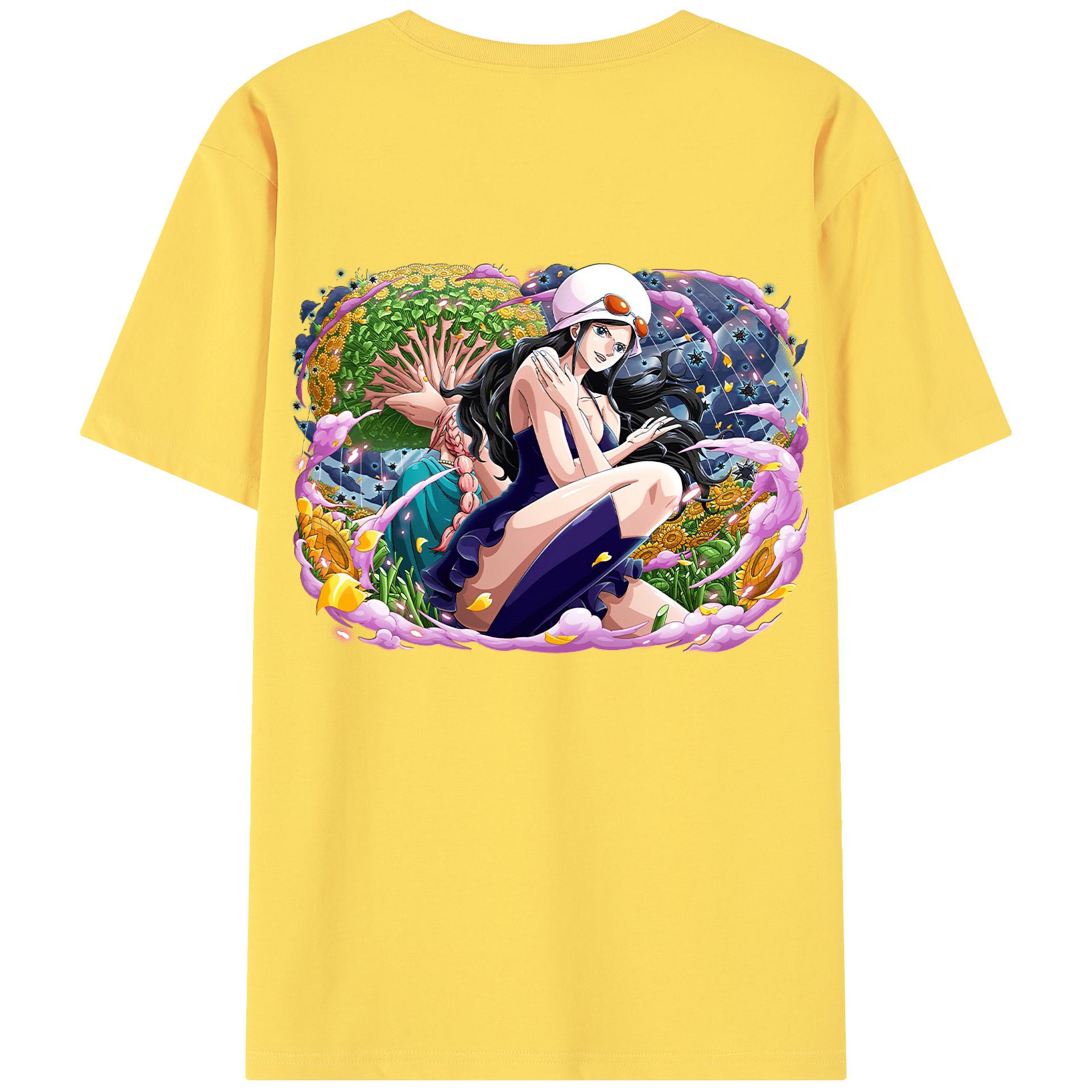 ワンピース ニコ・ロビン ONE PIECE Nico Robin 綿100％半袖Tシャツ（背面プリント）