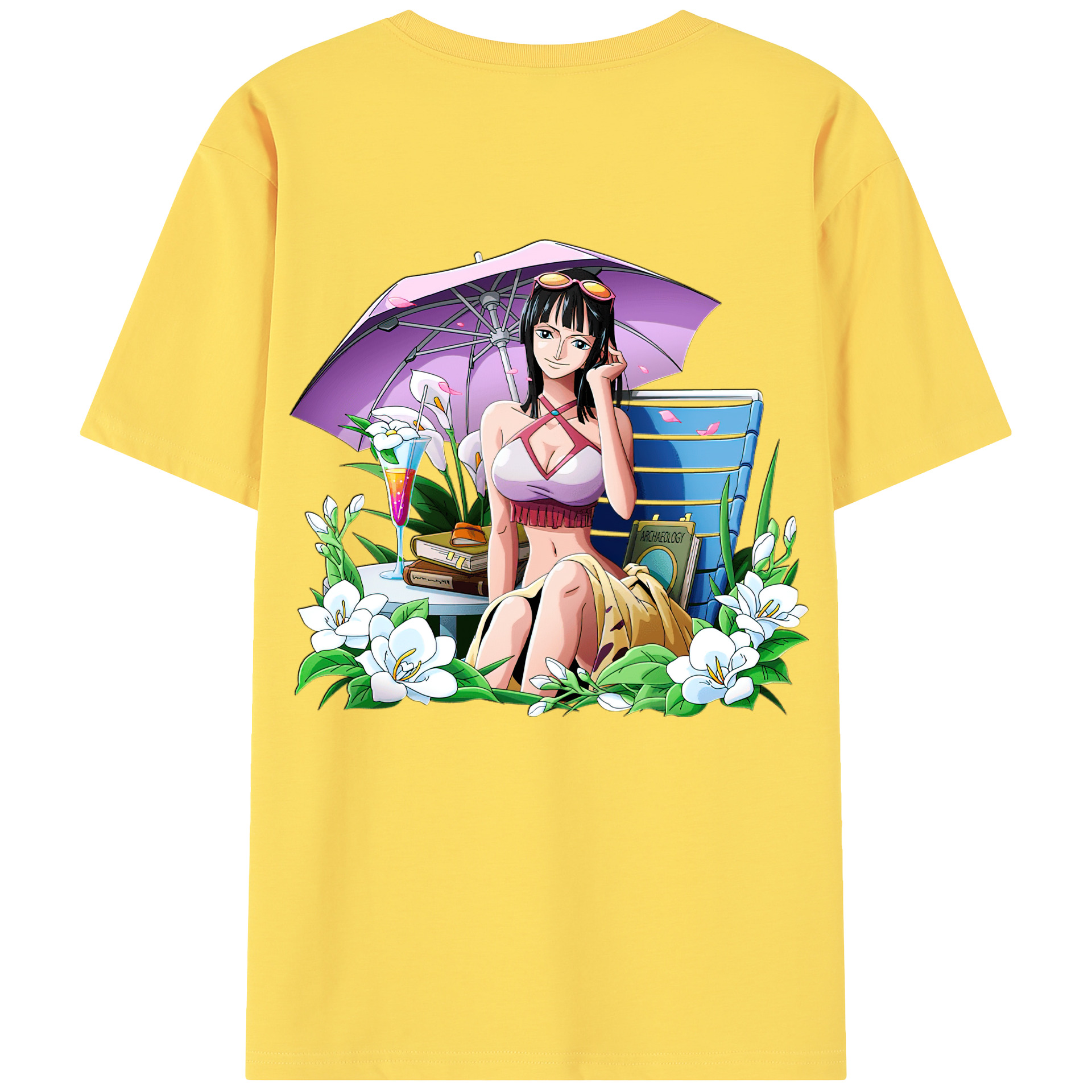 ワンピース ニコ・ロビン ONE PIECE Nico Robin 綿100％半袖Tシャツ（背面プリント）