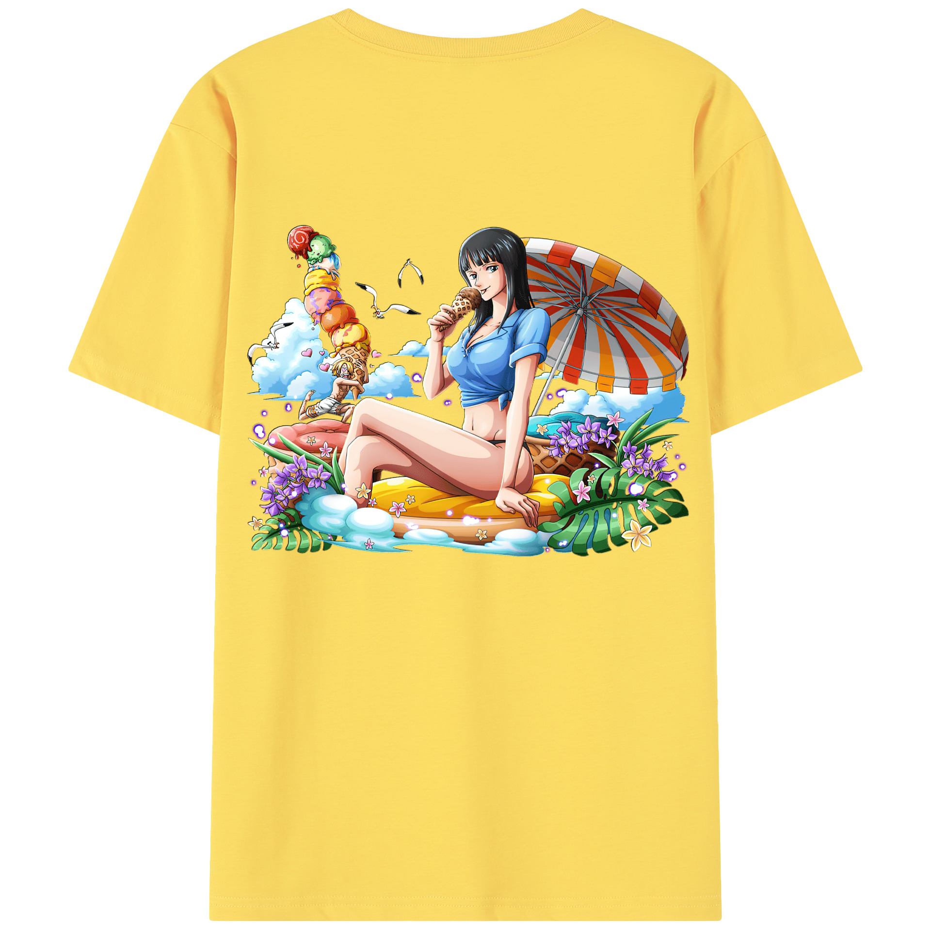 （画像用） ワンピース ニコ・ロビン ONE PIECE Nico Robin 綿100％半袖Tシャツ（背面プリント）