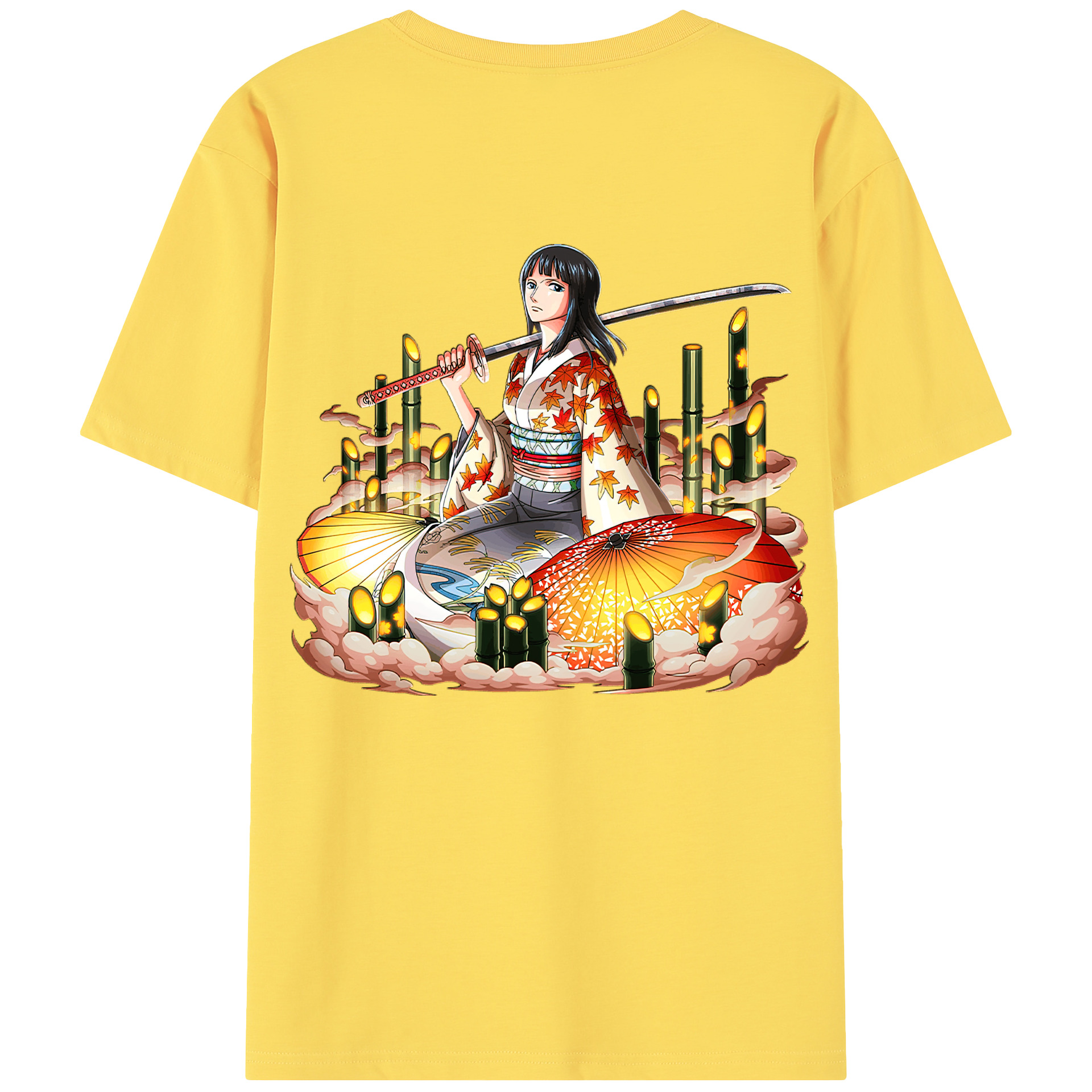 ワンピース ニコ・ロビン ONE PIECE Nico Robin 綿100％半袖Tシャツ（背面プリント）
