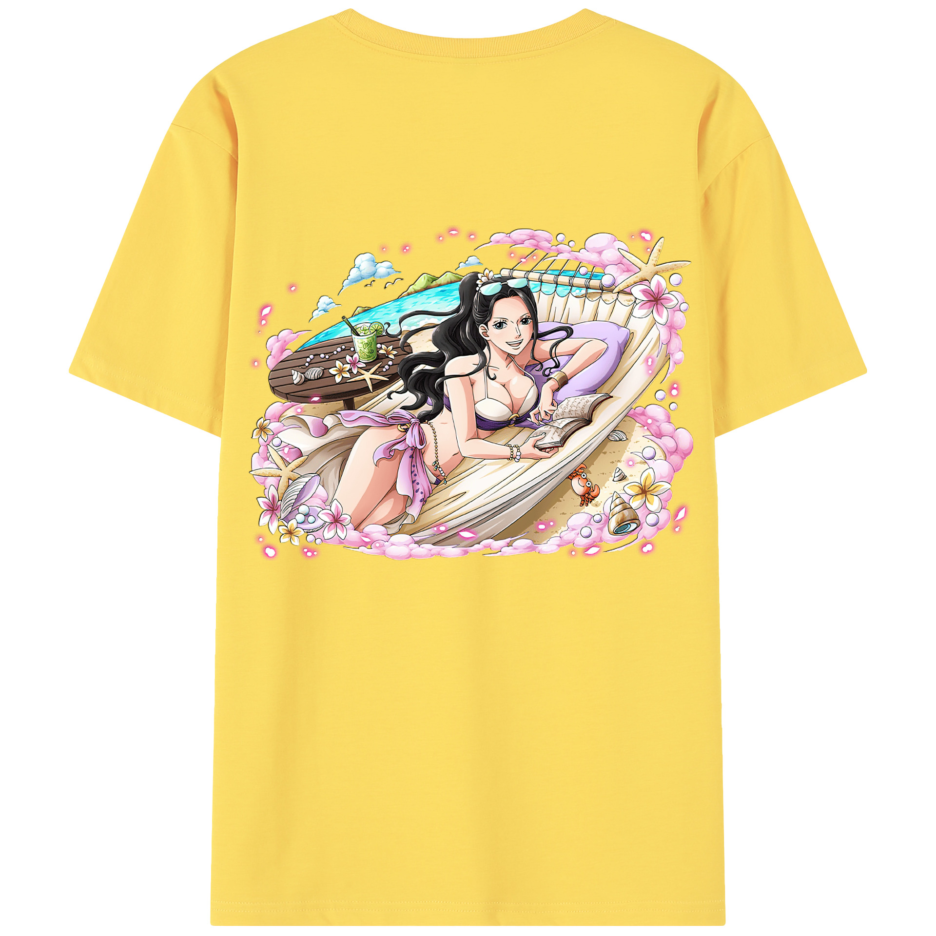ワンピース ニコ・ロビン ONE PIECE Nico Robin 綿100％半袖Tシャツ（背面プリント）